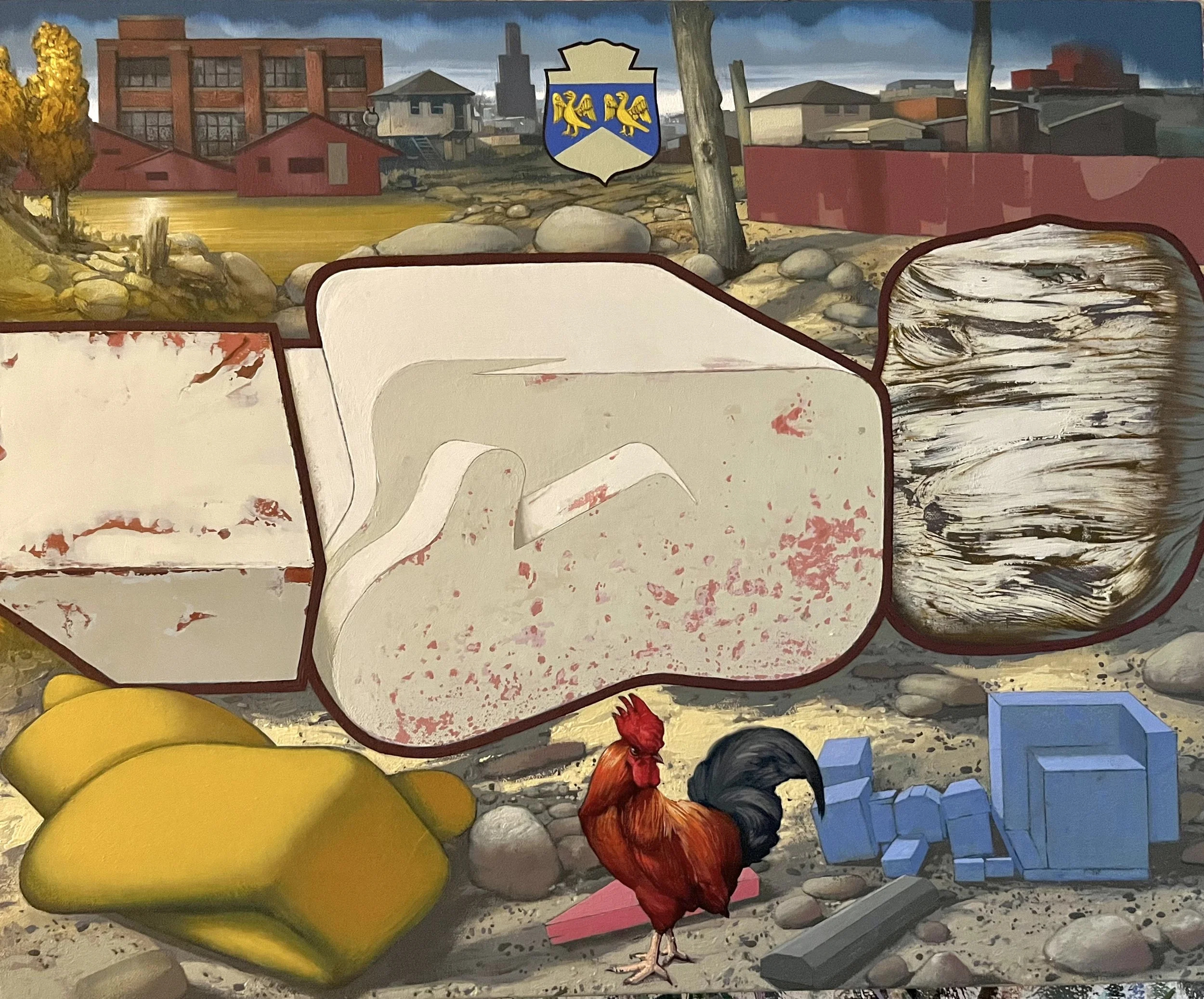 "Rooster" - 2023 - 18" x 22" - Oil on canvas