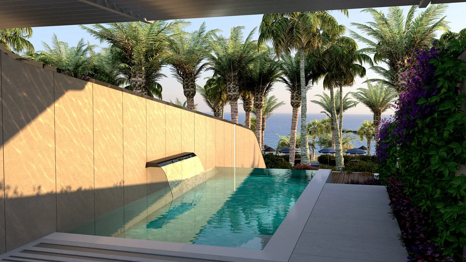Private pool at Amathus Residences in Limassol, Cyprus