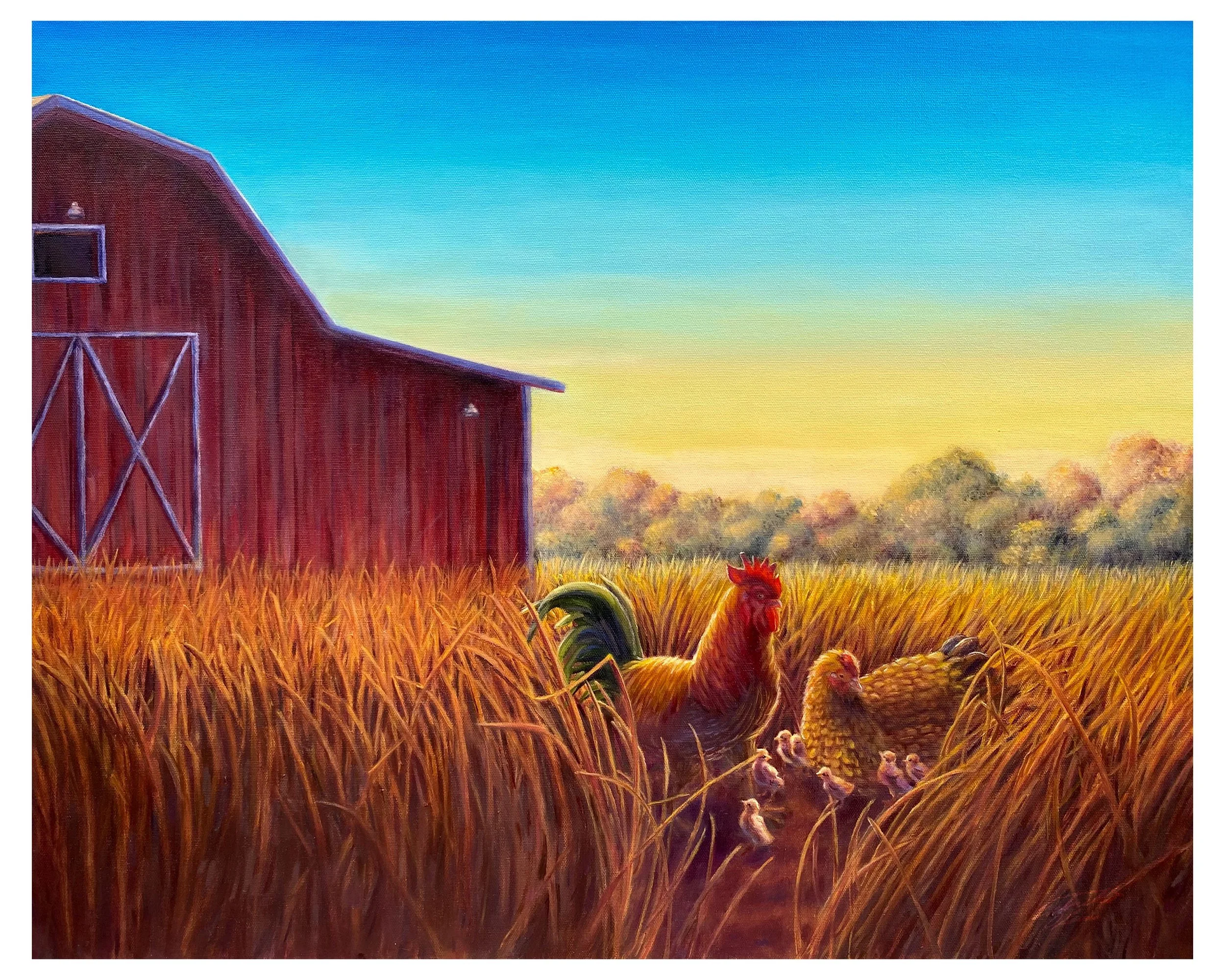 "Evening Stroll" Oil on Canvas