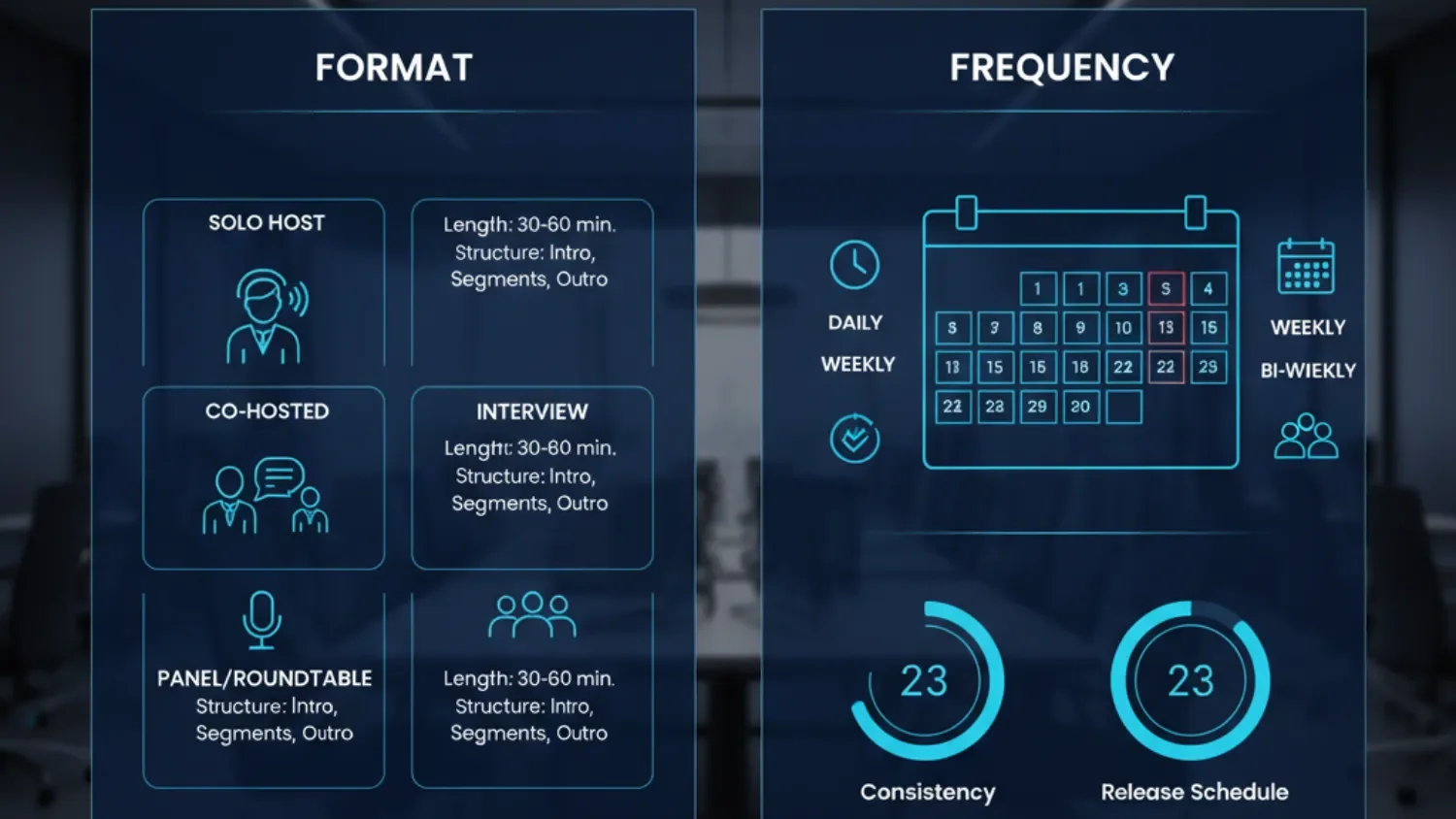 pick your podcast format and frequency