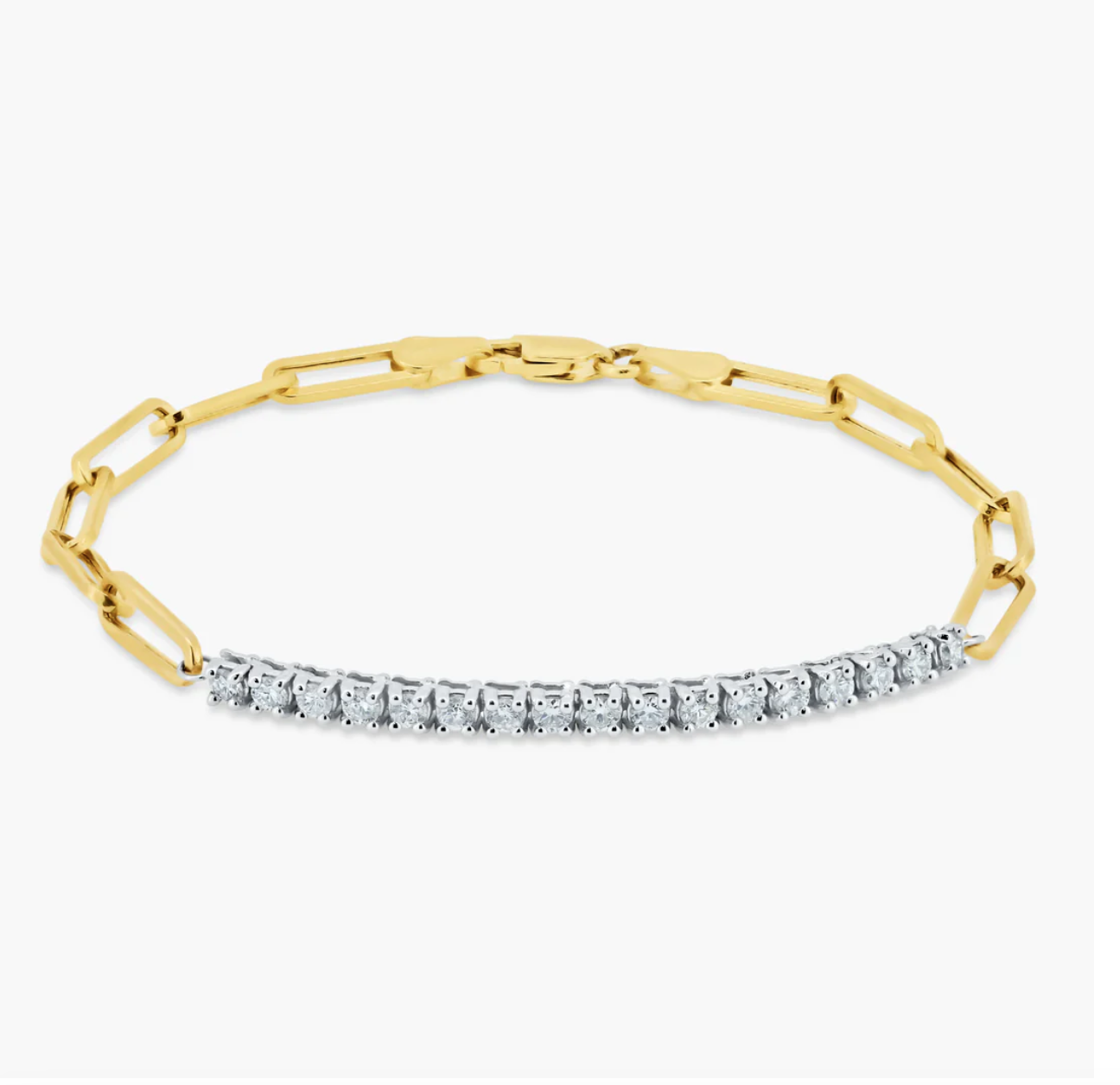 Diamond Paper Clip Bracelet
