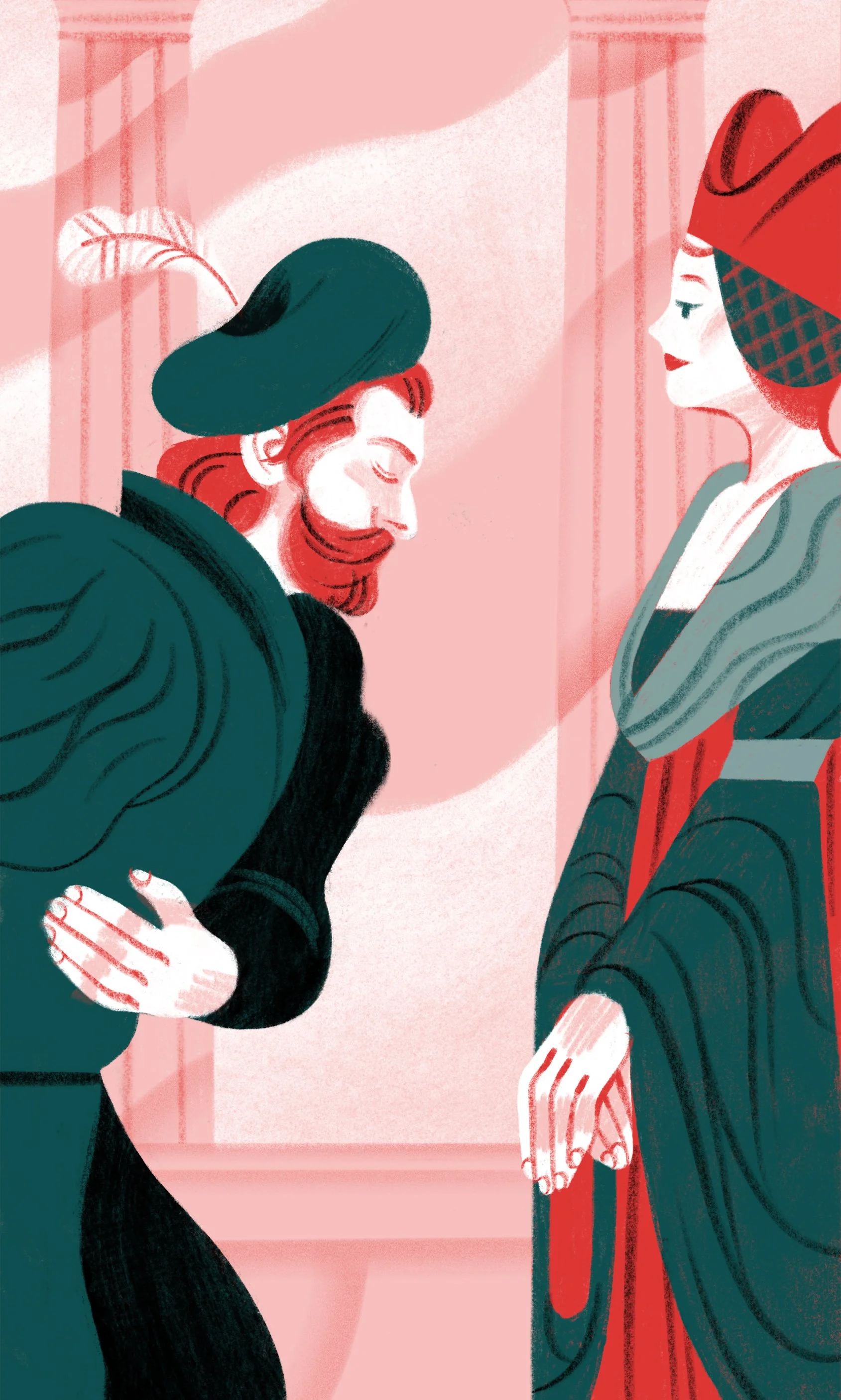 Luís de Camões bows to a Lady