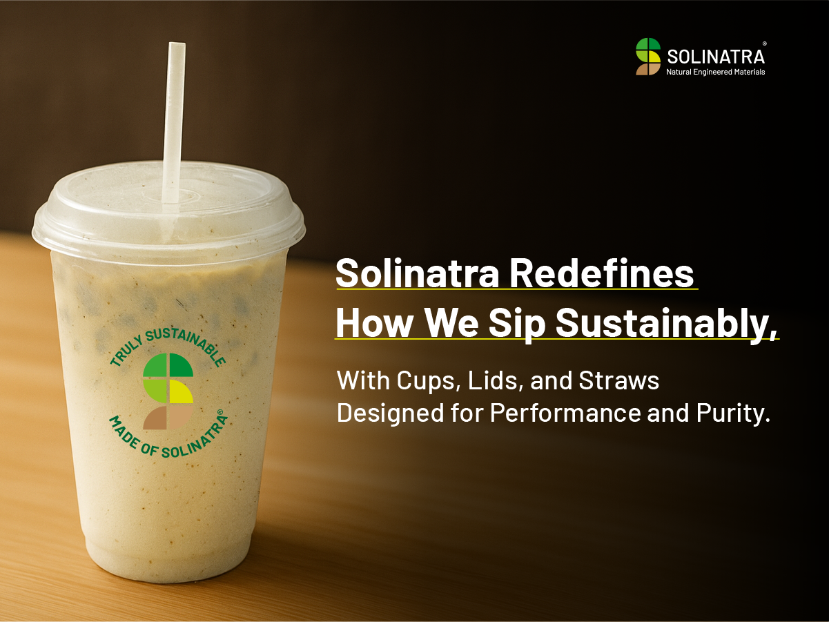 Raise the Cup: Sustainable Cold Drink Packaging Made of Solinatra.