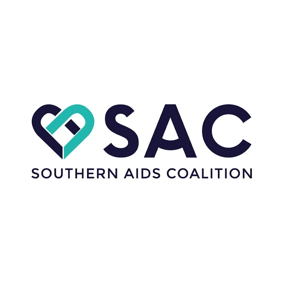 Logo of Southern AIDS Coalition with a heart-shaped design and the acronym SAC.