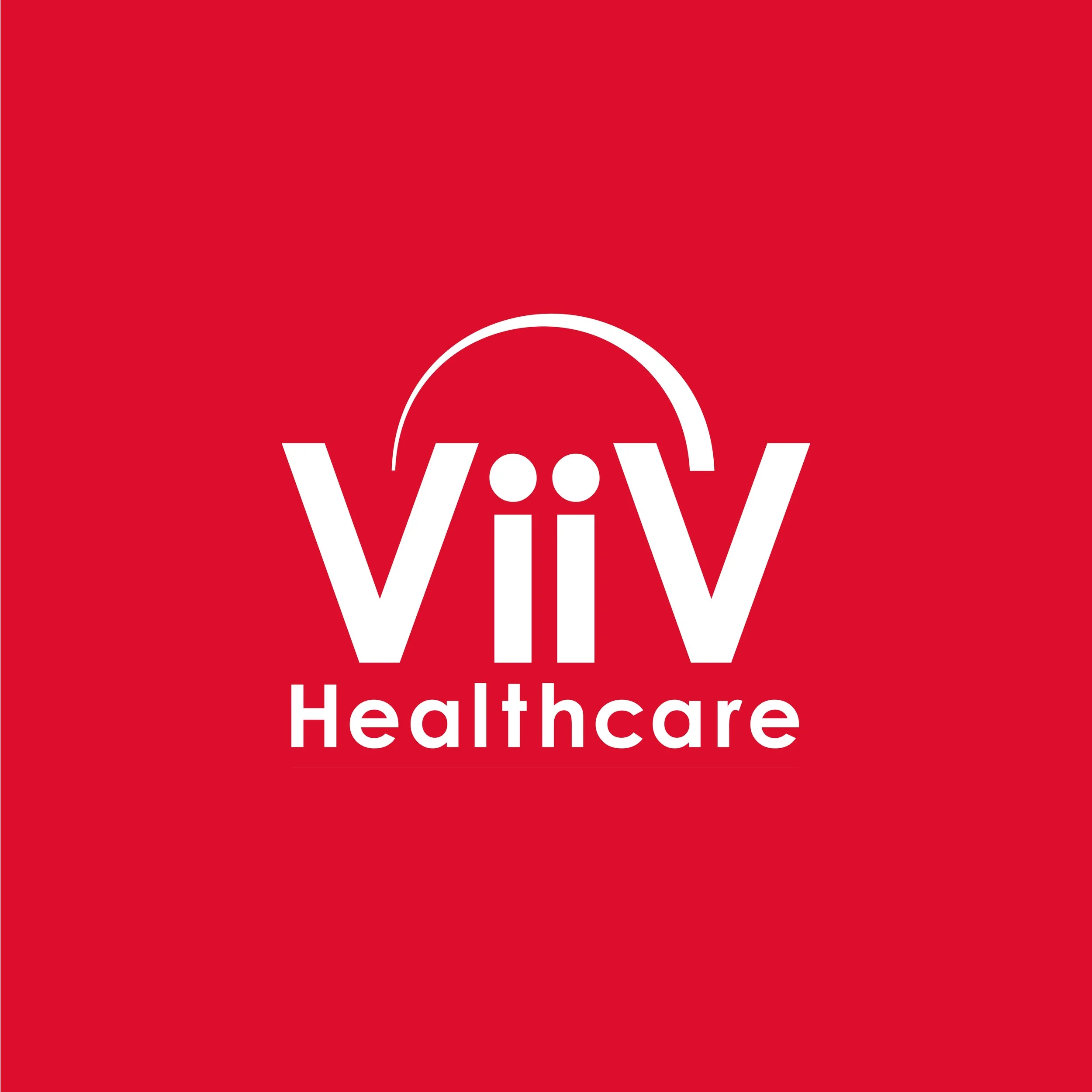 ViiV Healthcare logo on a red background.