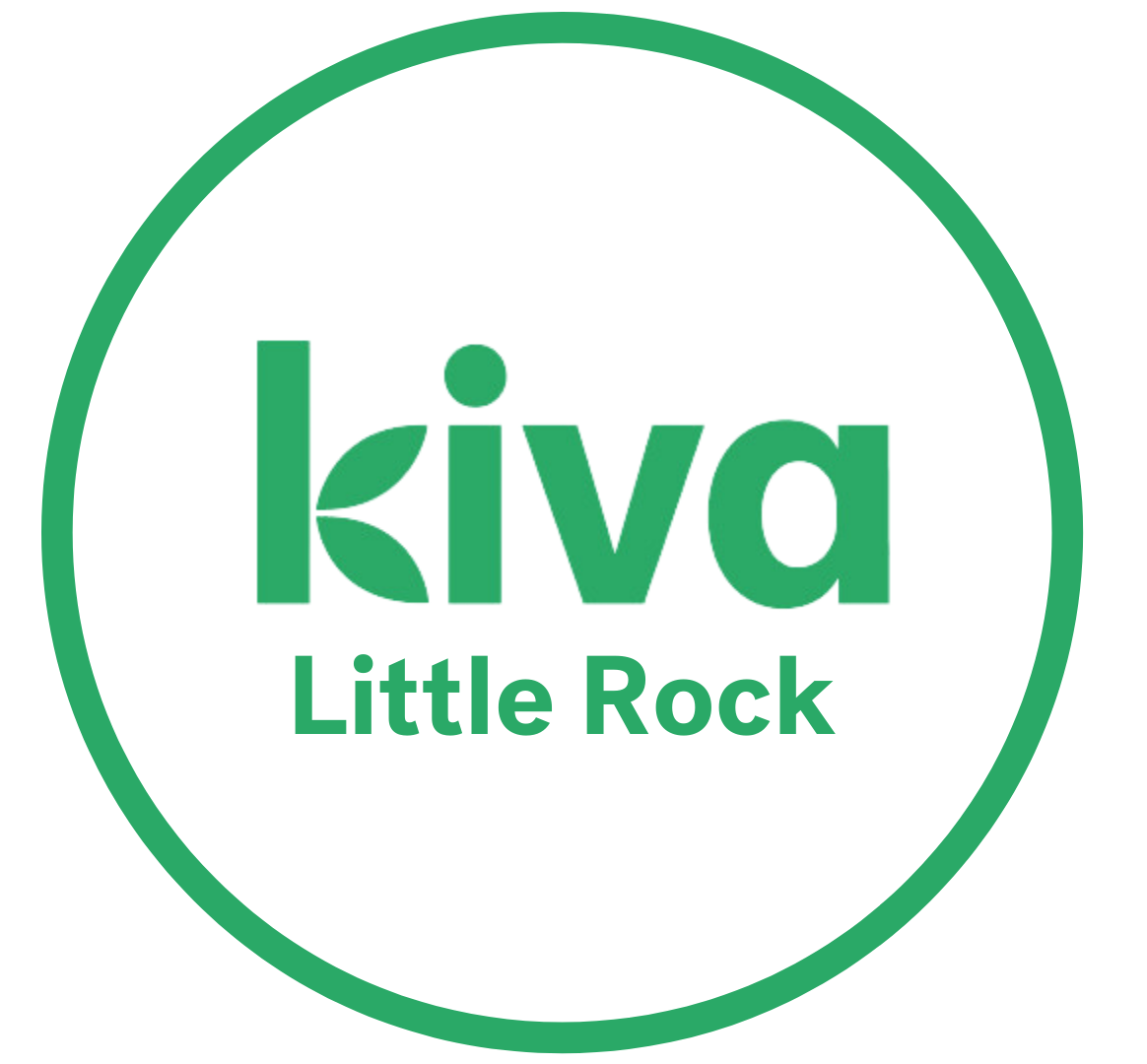 Kiva Little Rock logo with green text and circle