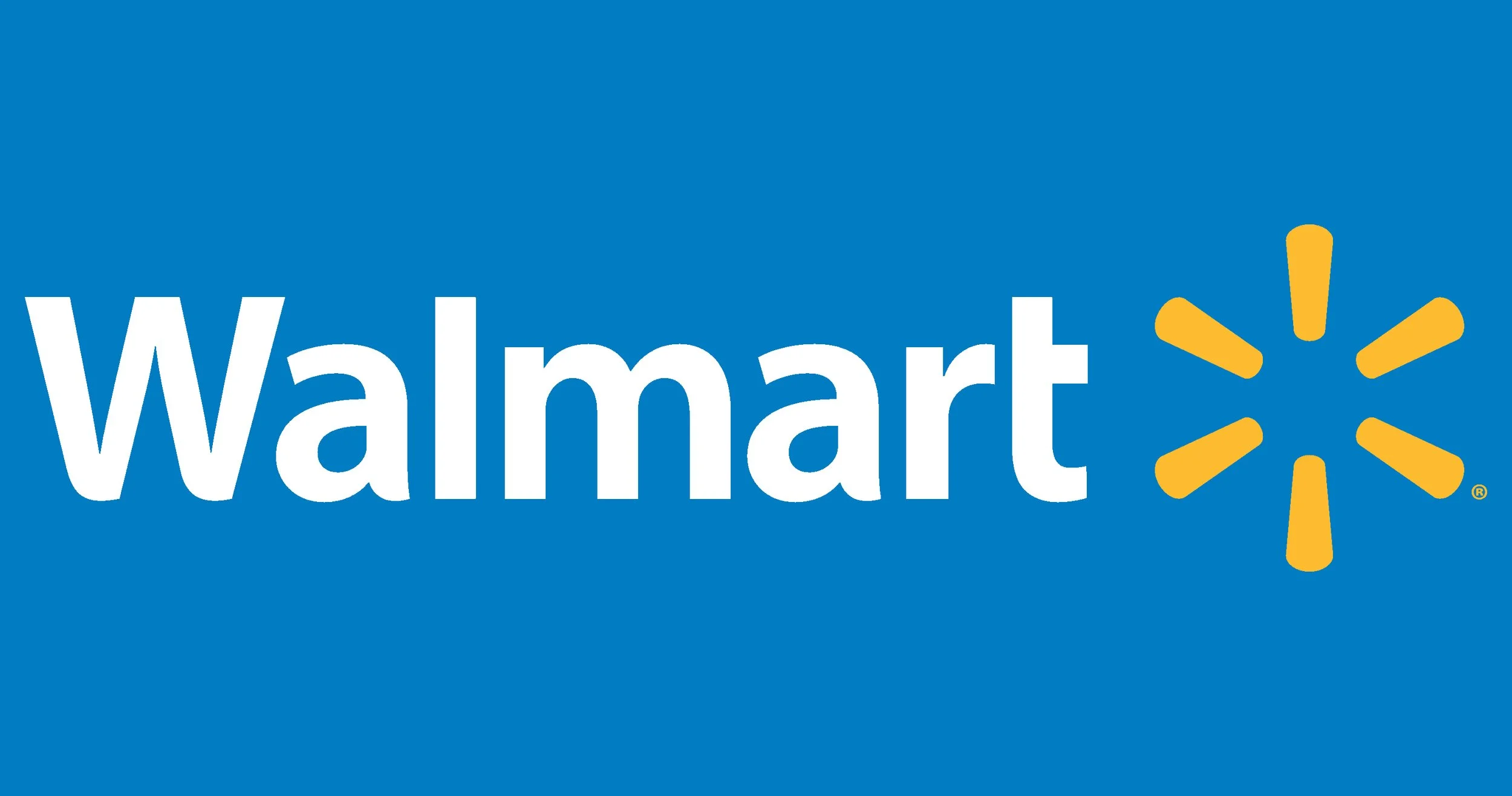 Walmart logo on a blue background.