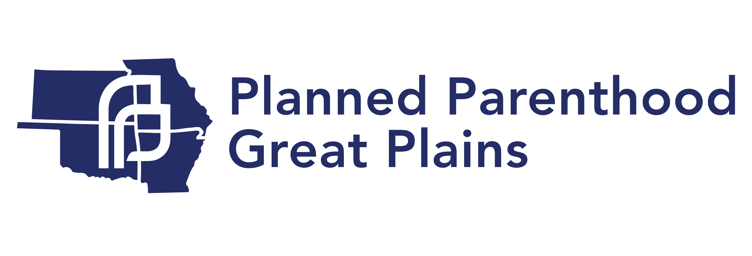 Planned Parenthood Great Plains logo featuring a stylized map with text
