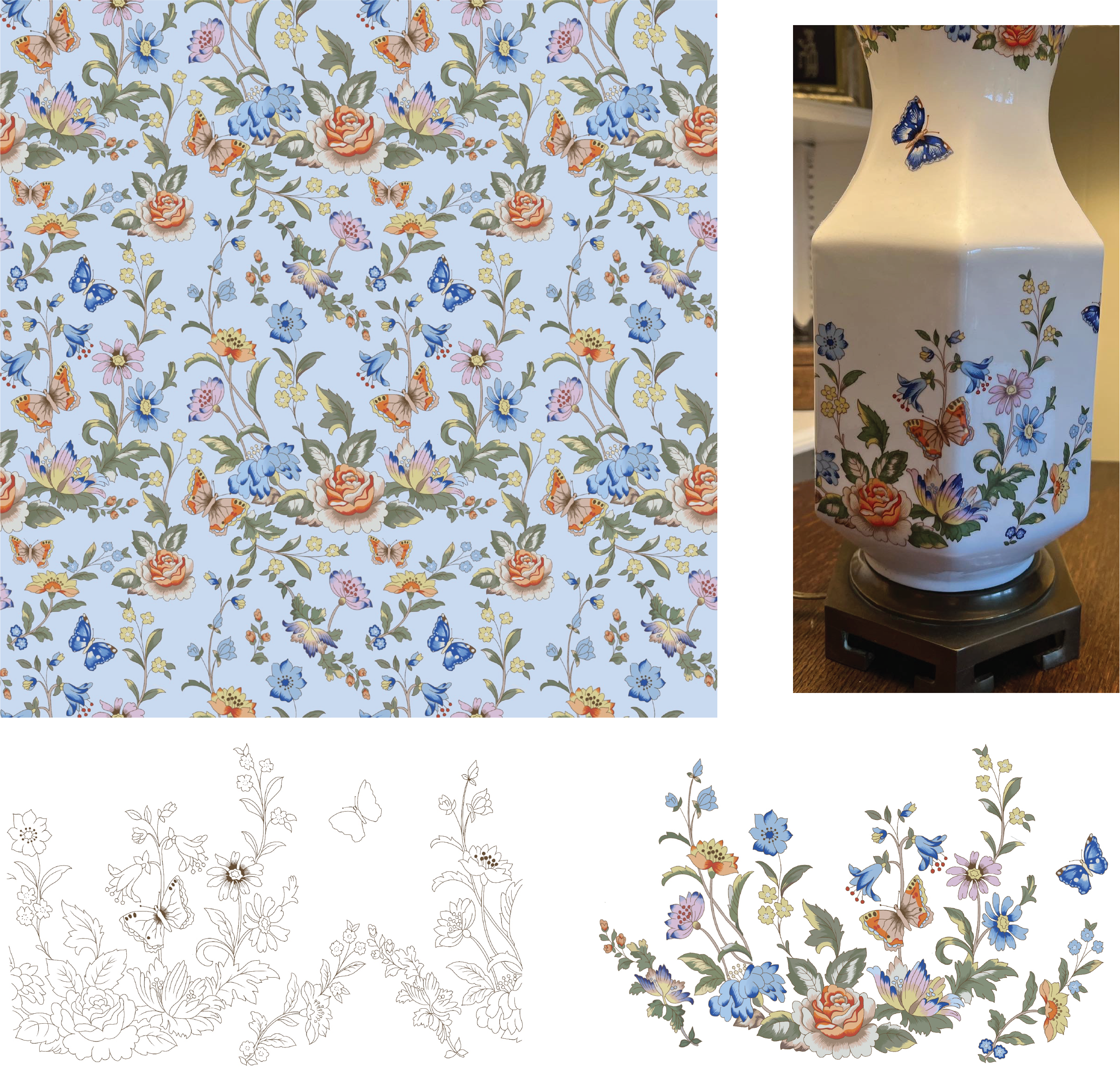 Pattern Project #1 -Experiment with pattern creation on Illustrator and create two patterns. These images were hand drawn and then digitally scanned to create my patterns.