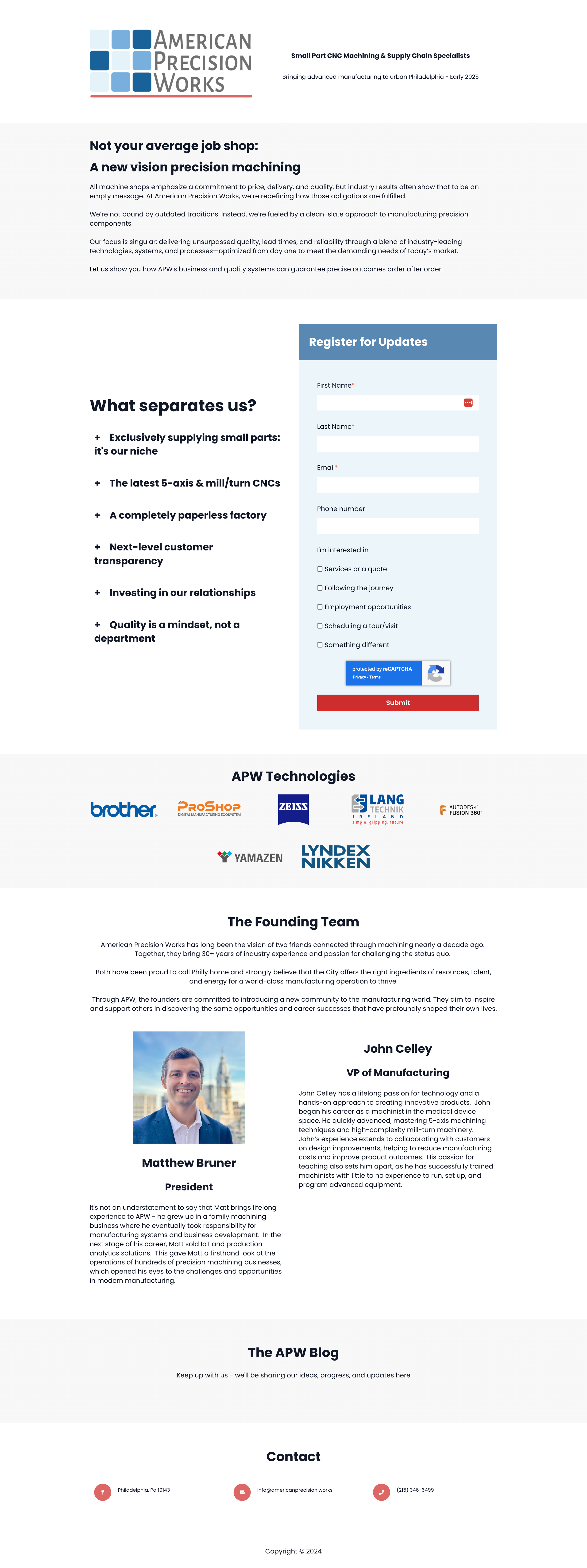 American precision works old website