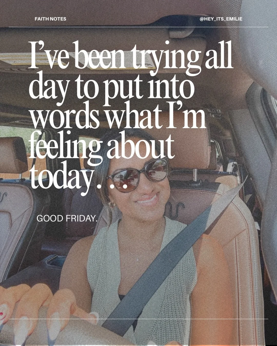 Good Friday always sits a little heavier on my heart.

It&rsquo;s easy to move quickly past today because we know what&rsquo;s coming on Sunday&hellip;
but today reminds me to pause. To sit in it.

To remember the sorrow.
The weight.
The surrender.

