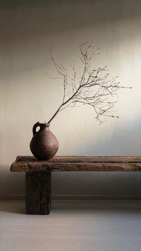 Wabi sabi bench, wood,rustic,natural