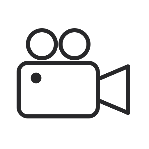 Filmkamera mit Aufnahmepunkt, Symbol für den Dreh