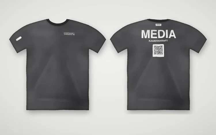 Entwurf: Arbeitsshirt mit KameraKraft Logo