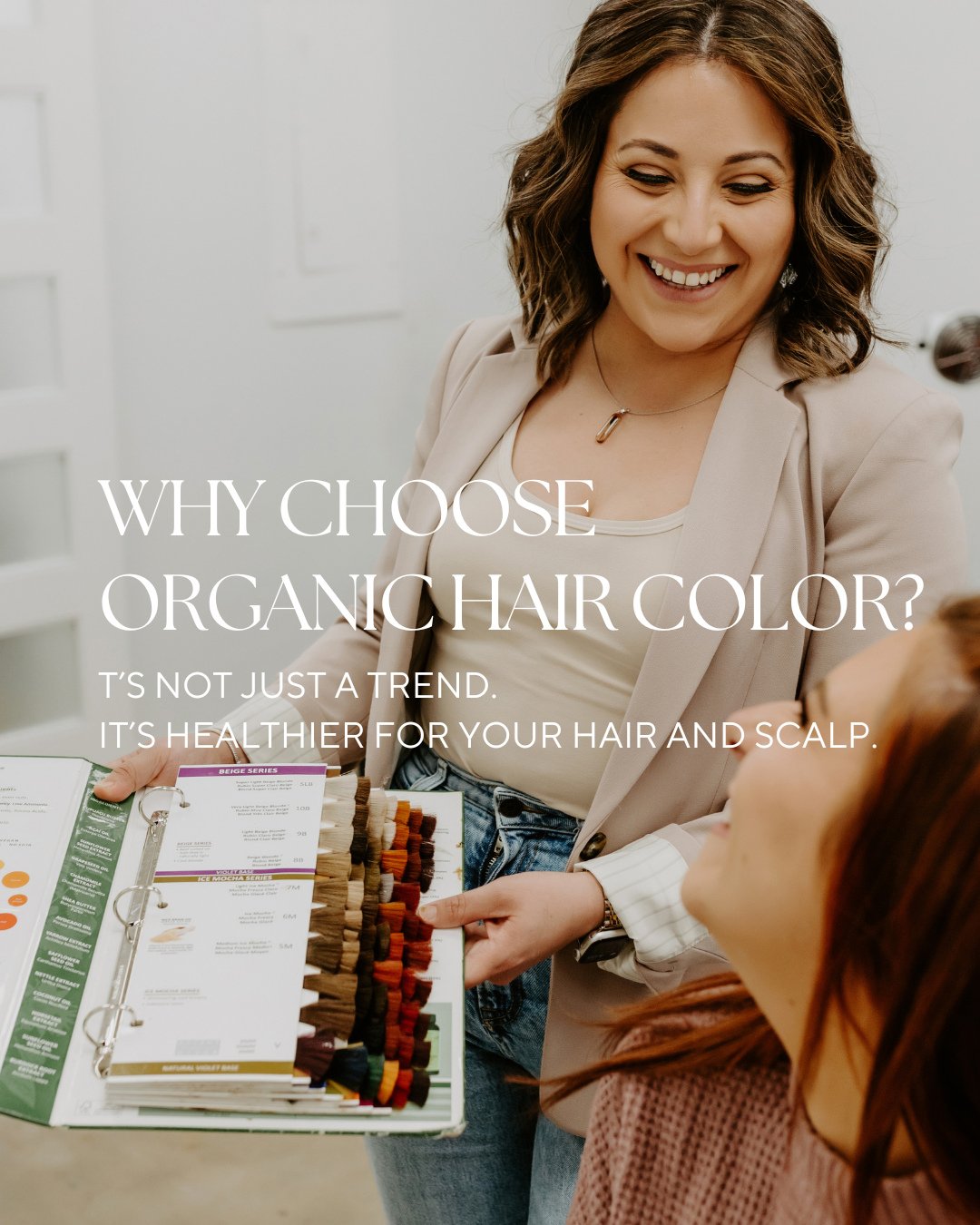 Color doesn&rsquo;t have to come at the expense of your hair or scalp. 🌿 ⁠
⁠
Our 87% organic-based color keeps your strands strong, vibrant, and healthy while reducing irritation and exposure to unnecessary chemicals.⁠
⁠
Book your next color appoint