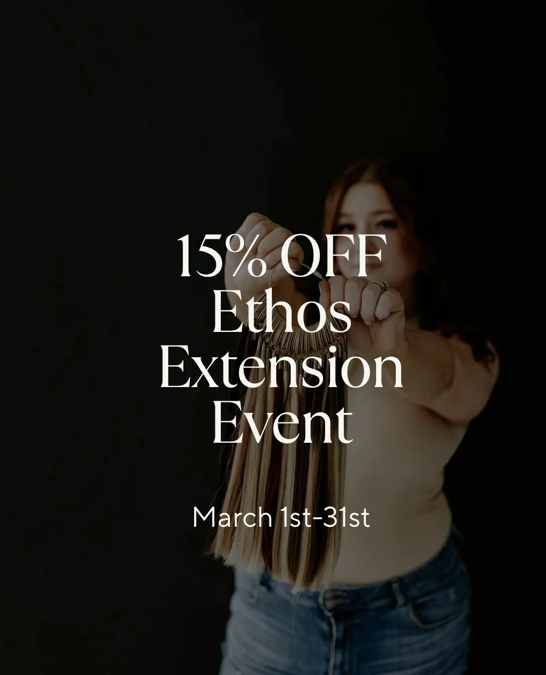 Ethos Extension Event ⁠
⁠
For a limited time, enjoy 15% preferred pricing on our Ethos hand tied extensions and slim wefts.⁠
⁠
This is our house collection.⁠
Lightweight. Seamless. Designed to move like it&rsquo;s yours.⁠
⁠
If you&rsquo;ve been think