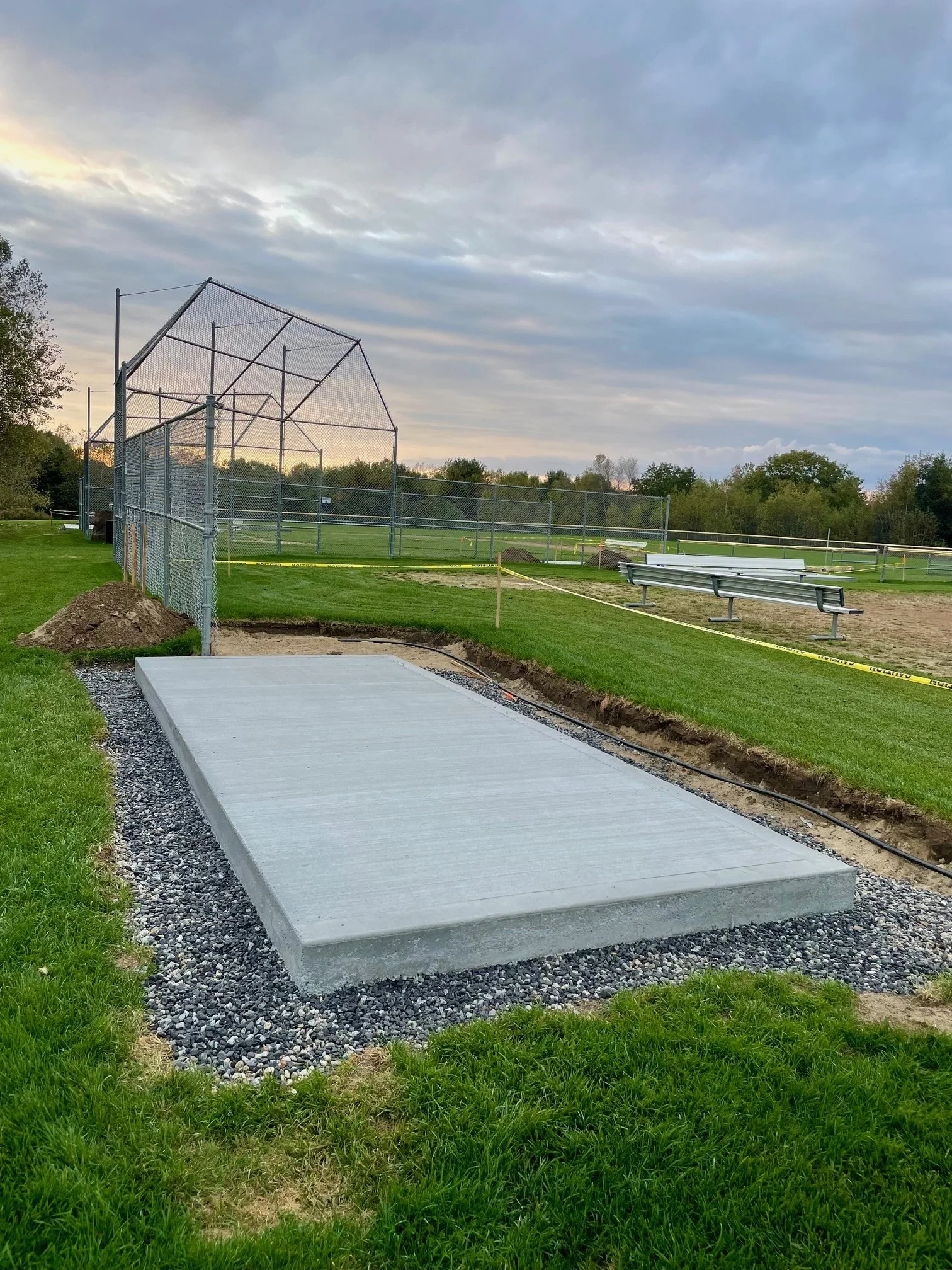 Dugout construction in Freeport, Maine. 