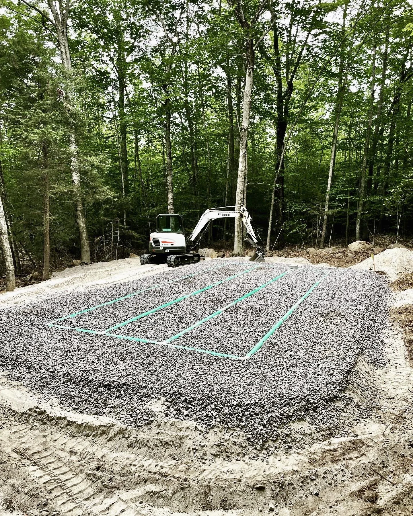 Pipe and stone work in Brunswick, Maine. 