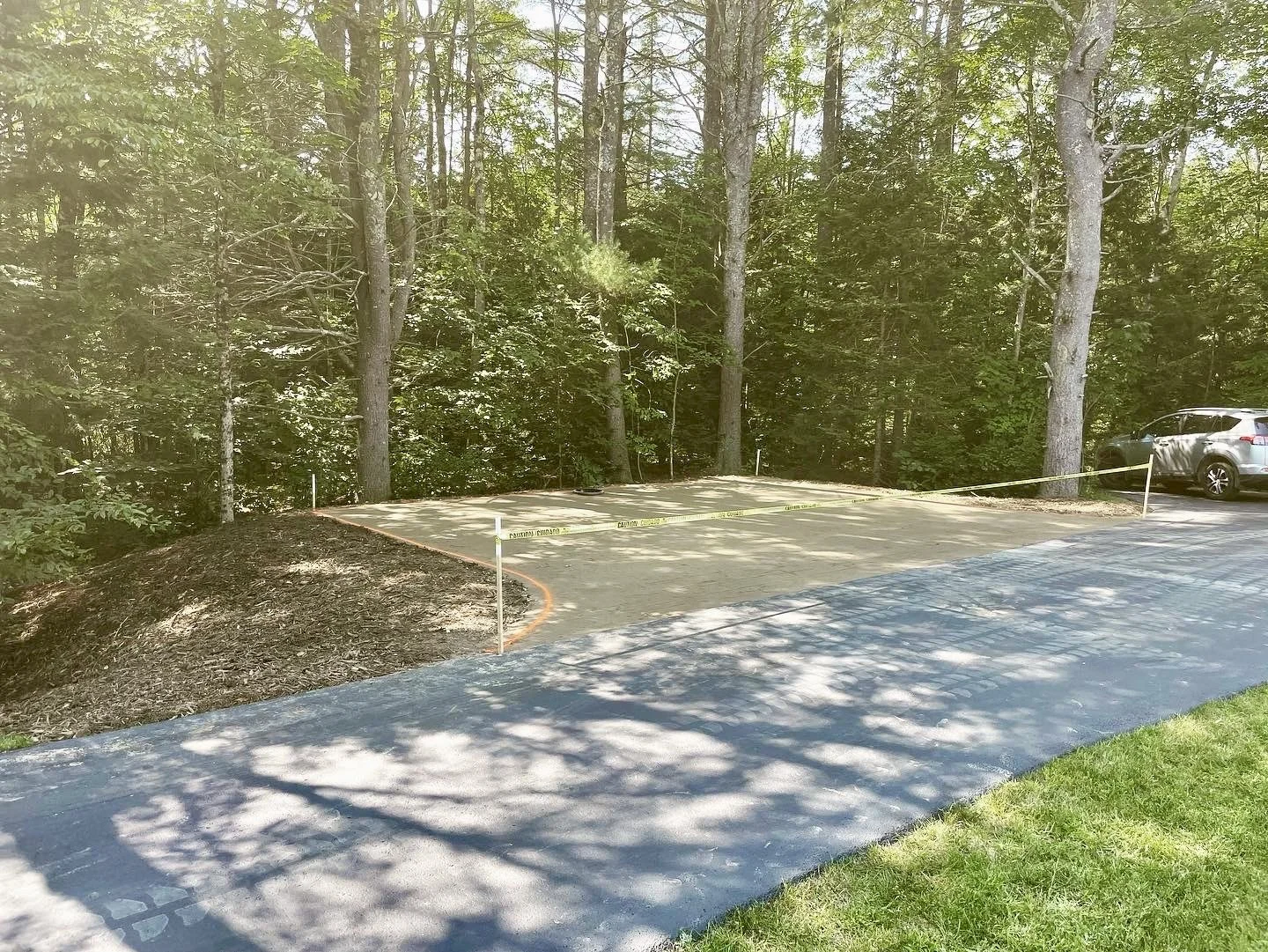 Driveway Turnaround construction in North Yarmouth, Maine. 