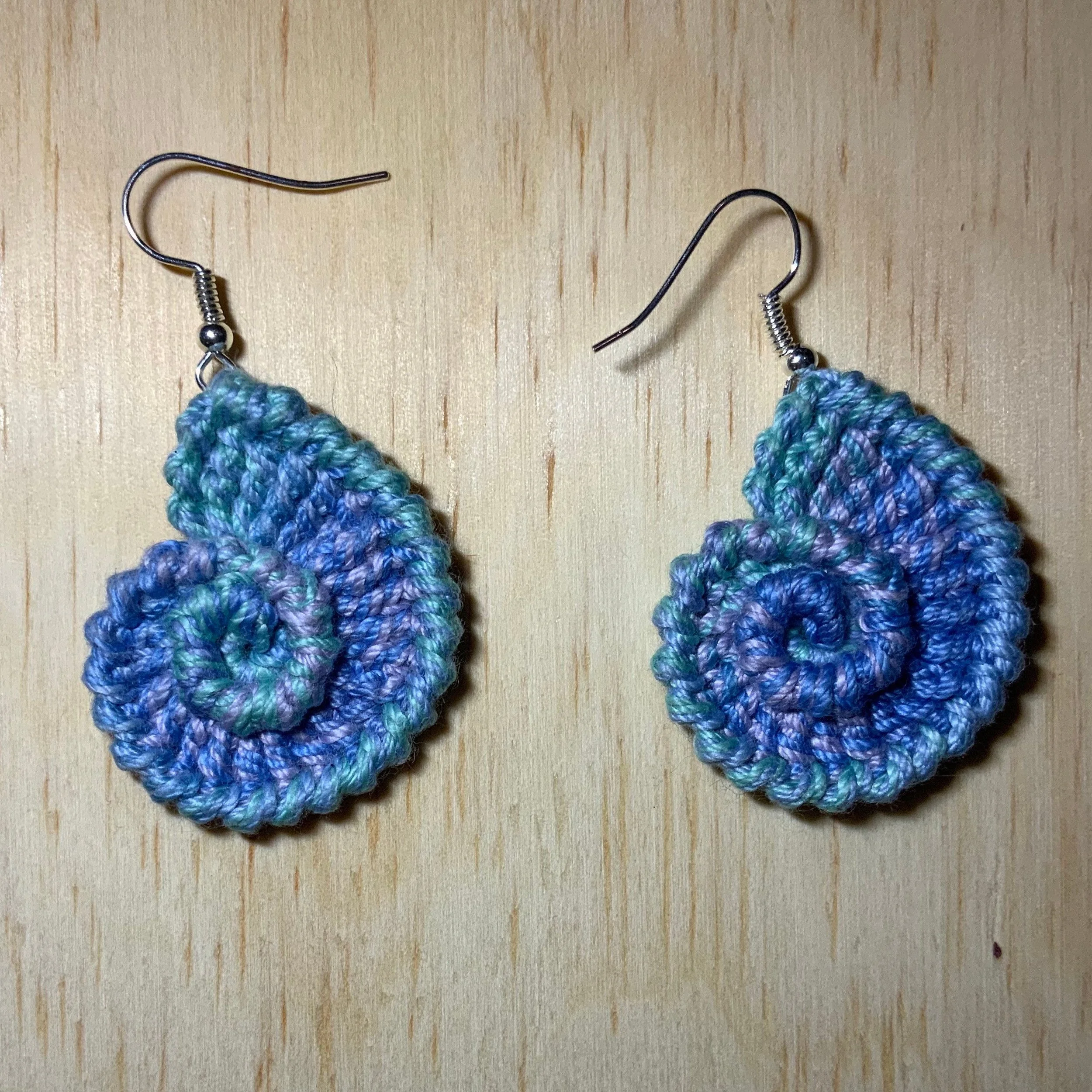 Multi-colored Nautilus Crochet Earrings