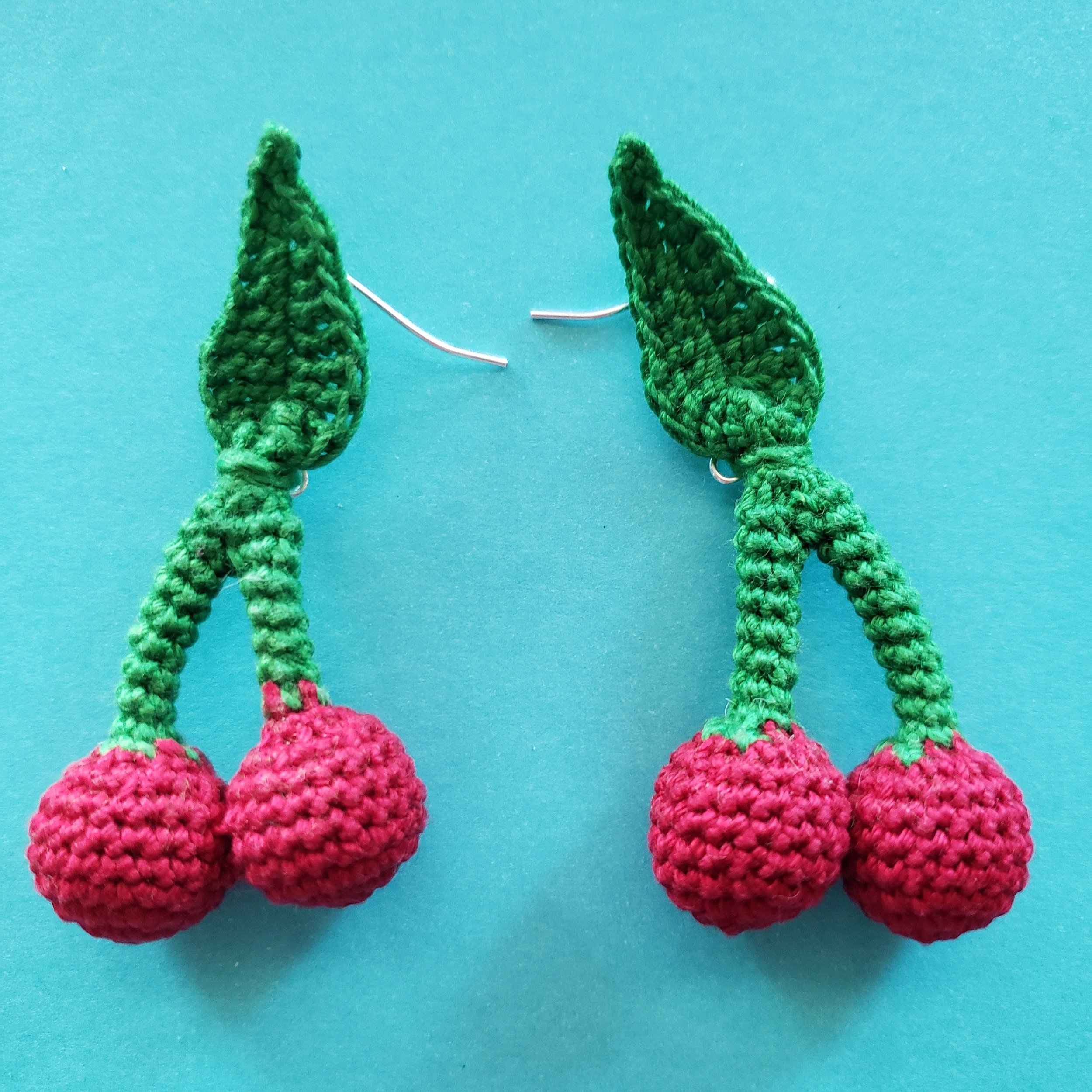 Crochet Cherry Earrings