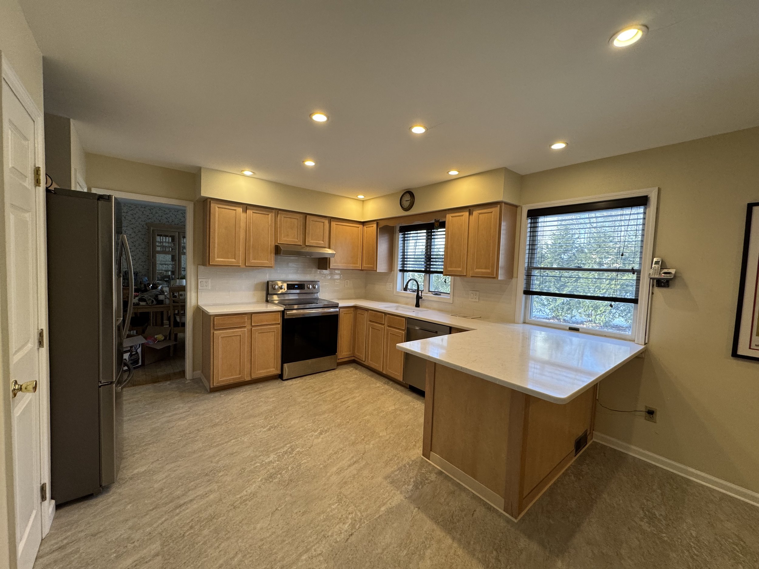 Countertop Update - Spring 2025 - MSI Quartz , Tile Backsplash and Provenza MaxCore Angel Trail flooring 