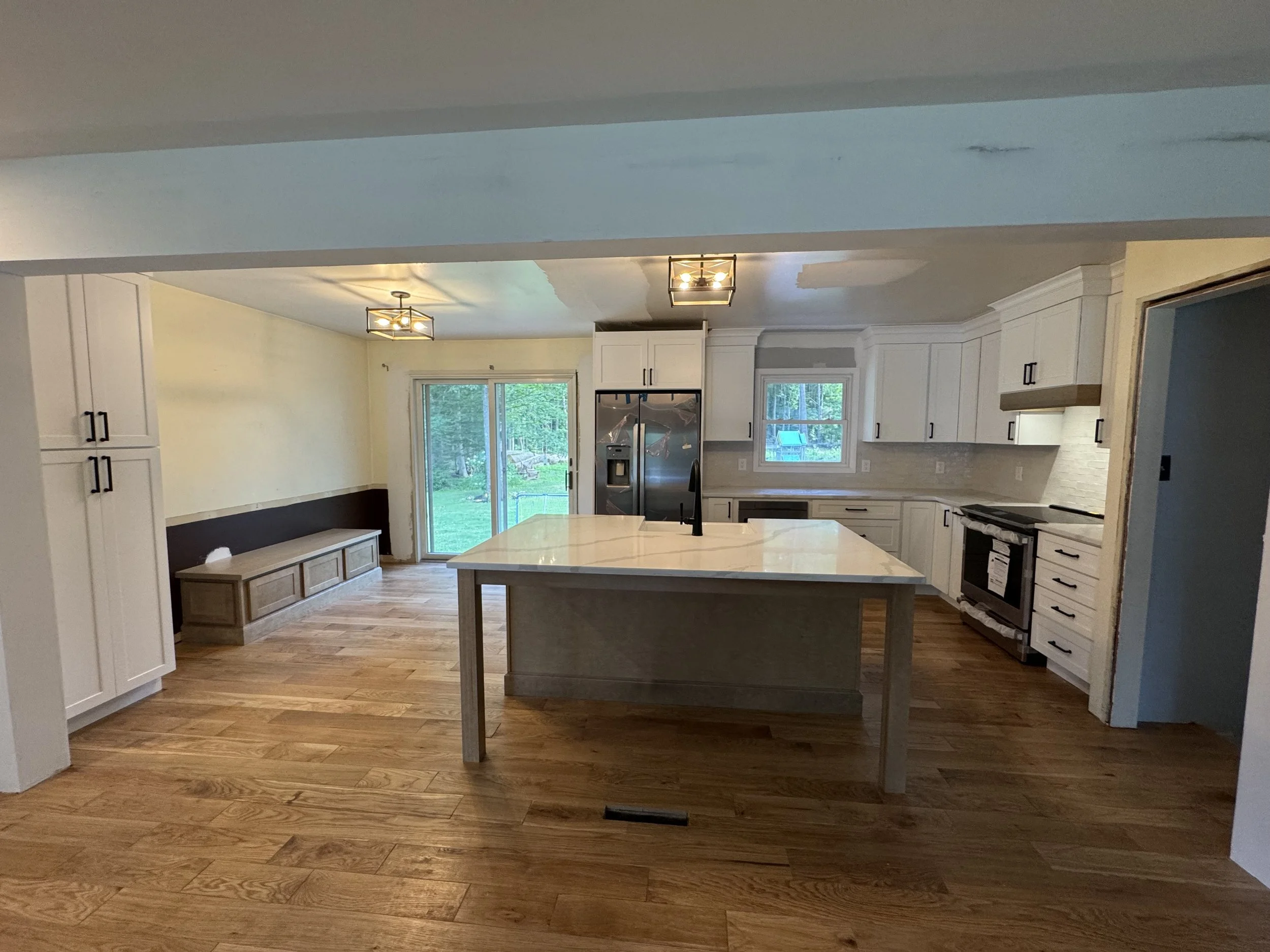 Kitchen Remodel - Summer 2025 - Legend Cabinetry, Quartz Countertop, Tile backsplash, open concept