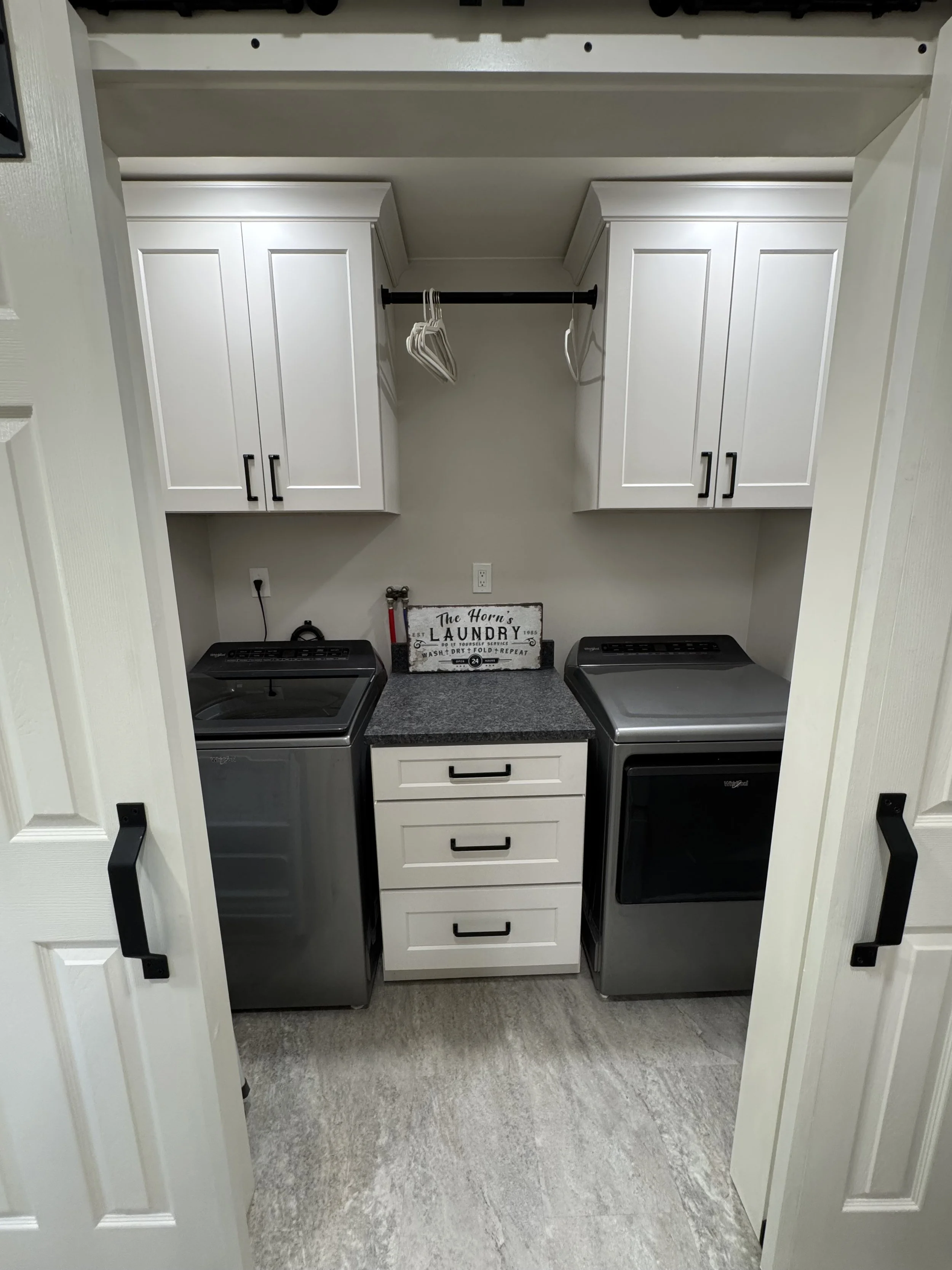 Kitchen Remodel with Laundry area add on - Spring 2025 - Legend Cabinetry, Steel Grey honed Granite, Provenza LVT flooring