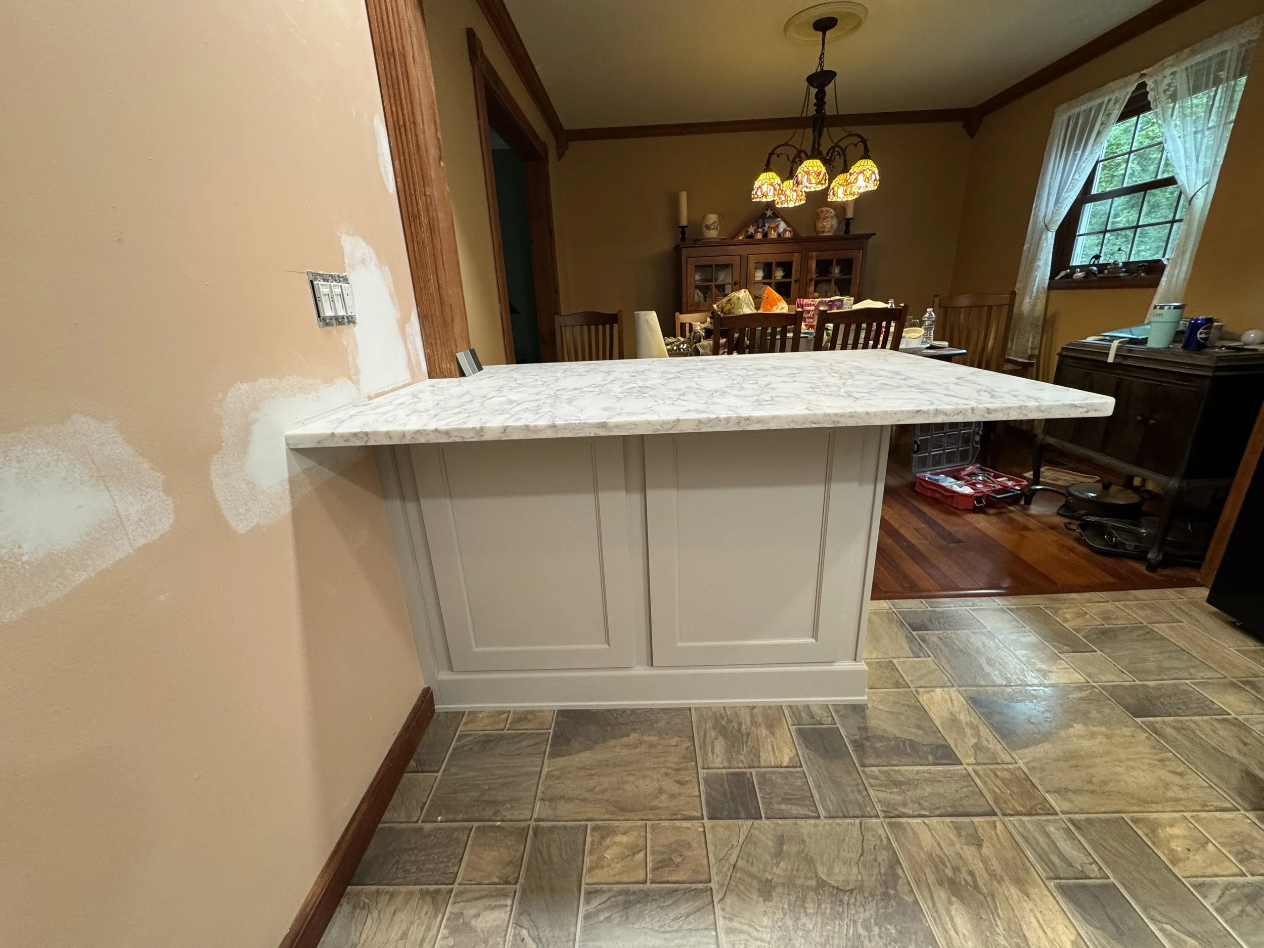Kitchen Remodel - Summer 2025 - Legend Cabinetry, MSI Quartz, Wellfleet Tile Backsplash, Blanco Sink