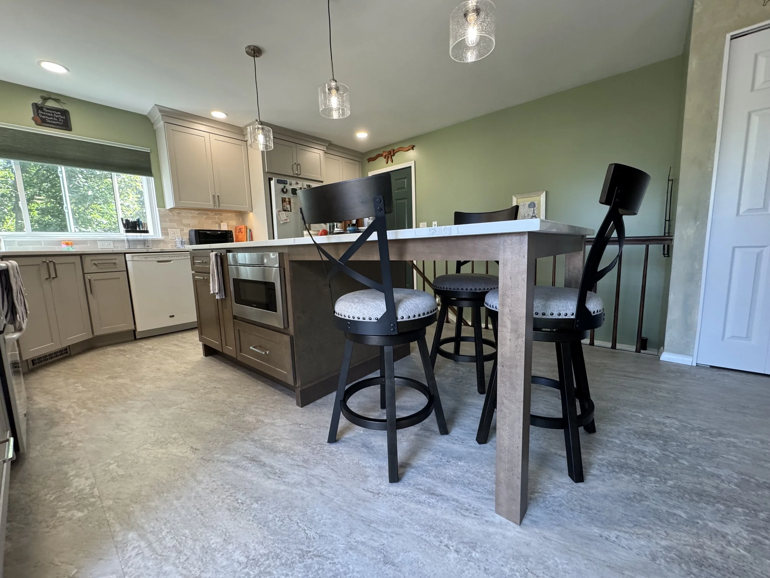 Kitchen Remodel - Summer 2025 - Legend Cabinetry, Provenza MaxCore Flooring, Quartz Countertop, Tile backsplash 