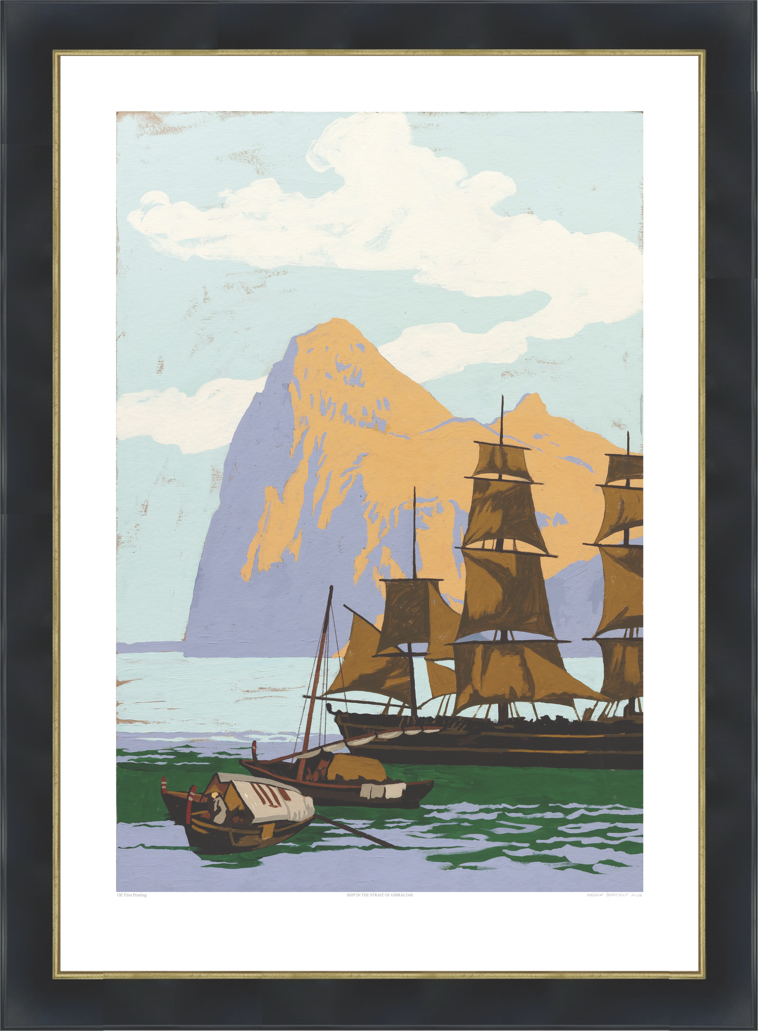Ship in the Strait of Gibraltar (Framed)