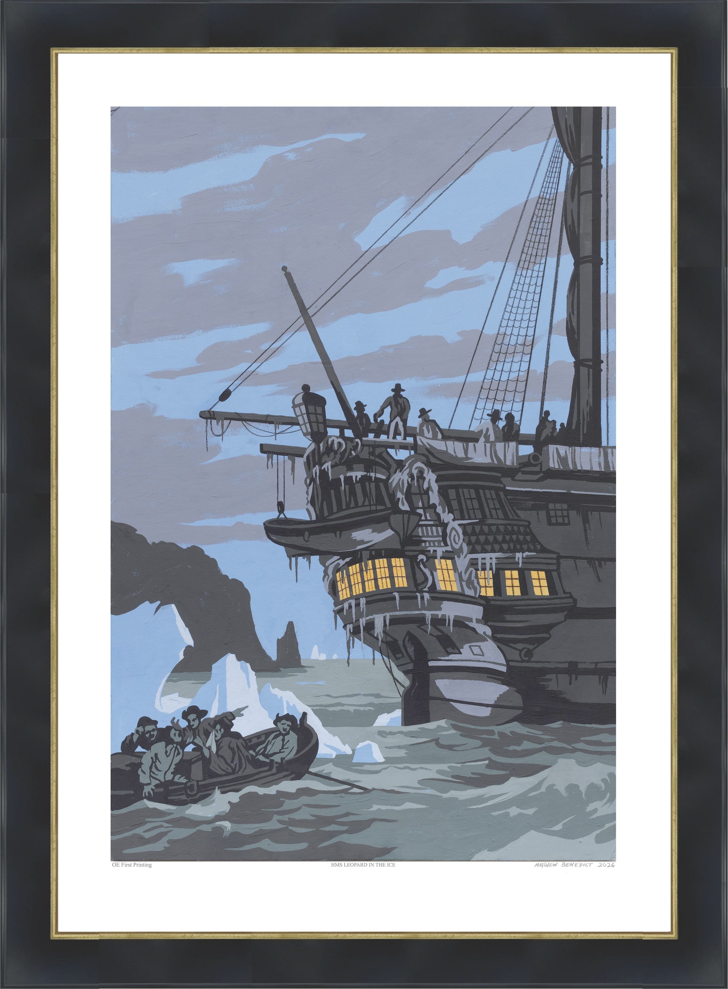 HMS Leopard in the Ice (Framed)