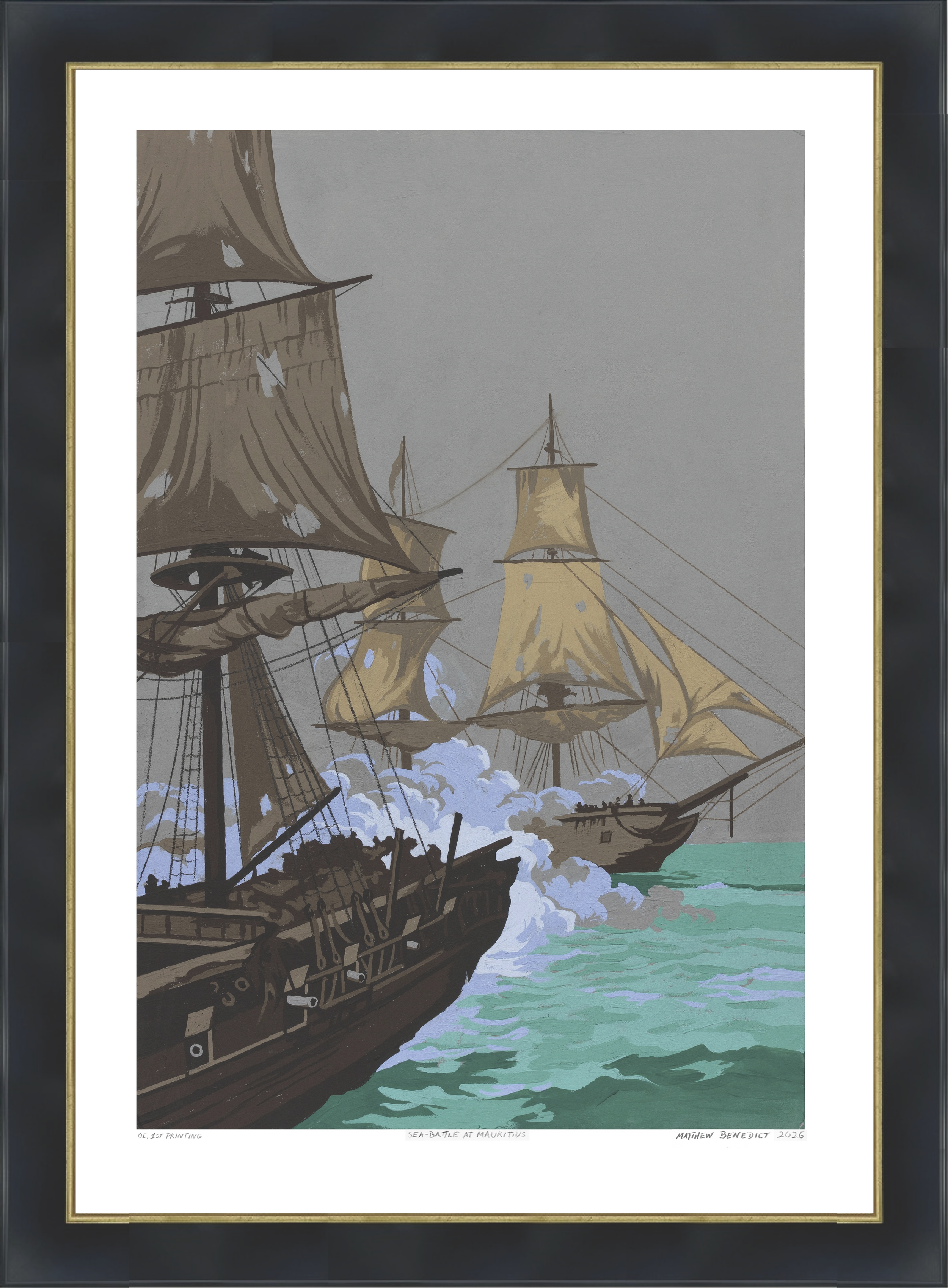 Sea-Battle at Mauritius (Framed)