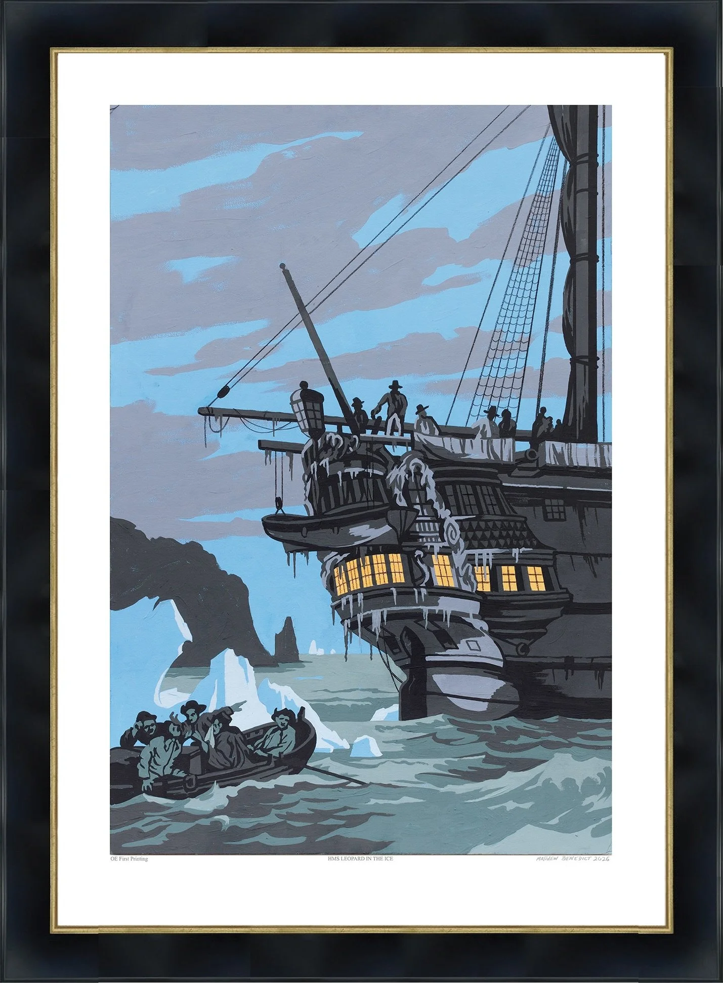 HMS Leopard in the Ice (Framed)