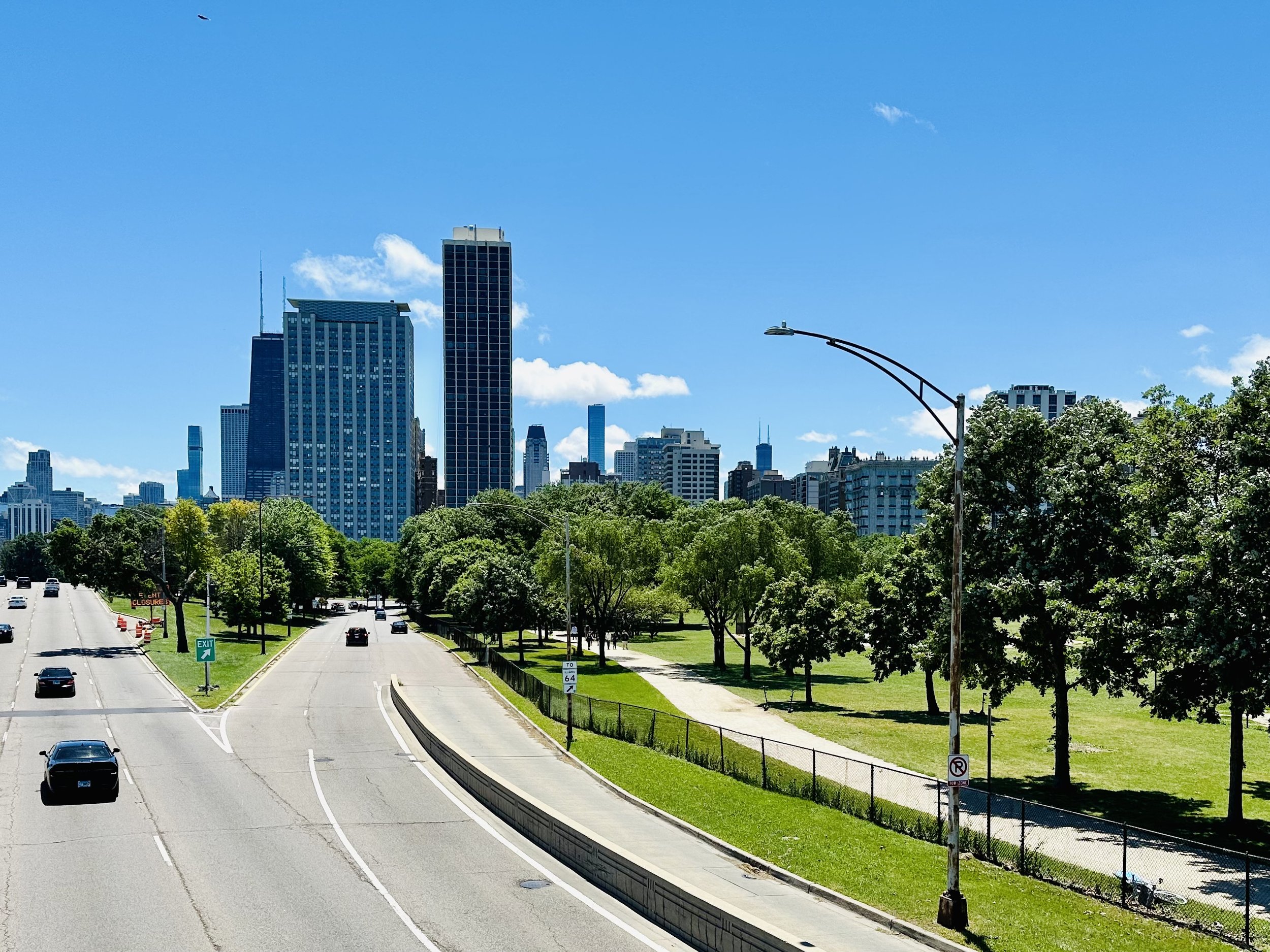 View north from Lincoln Park Passerelle