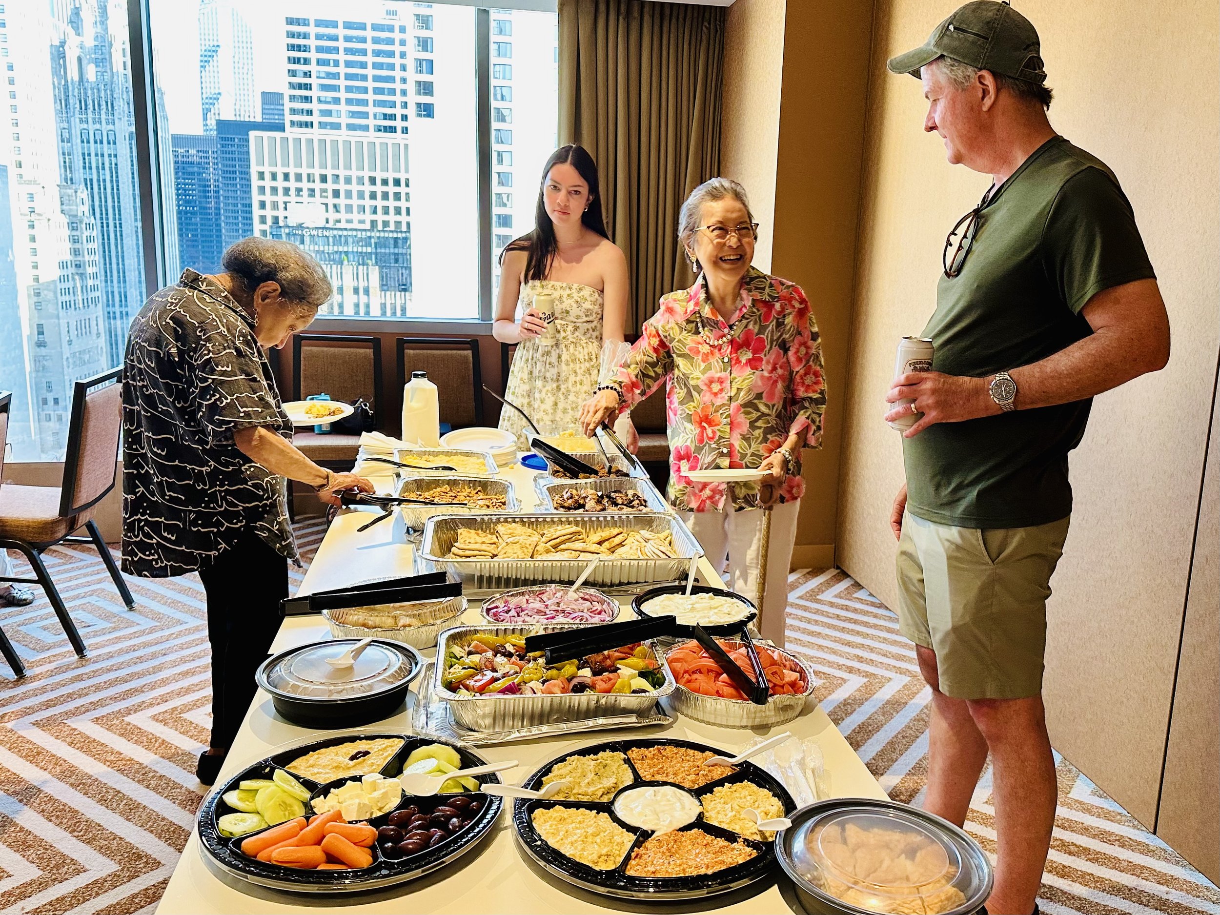 Dinner in "the overflow room" at the hotel