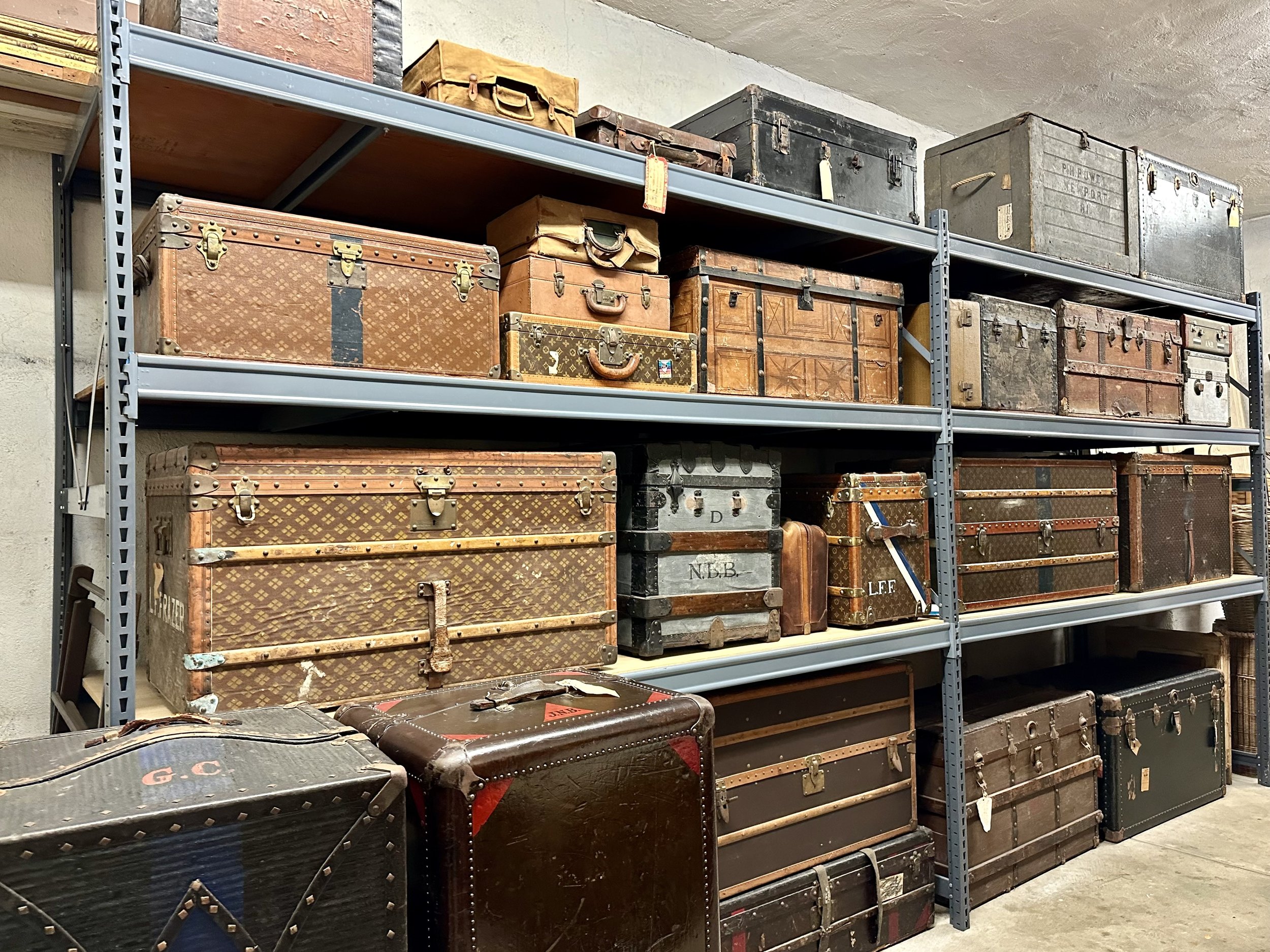 Custom-built steamer trunks for silver, clothing, etc.