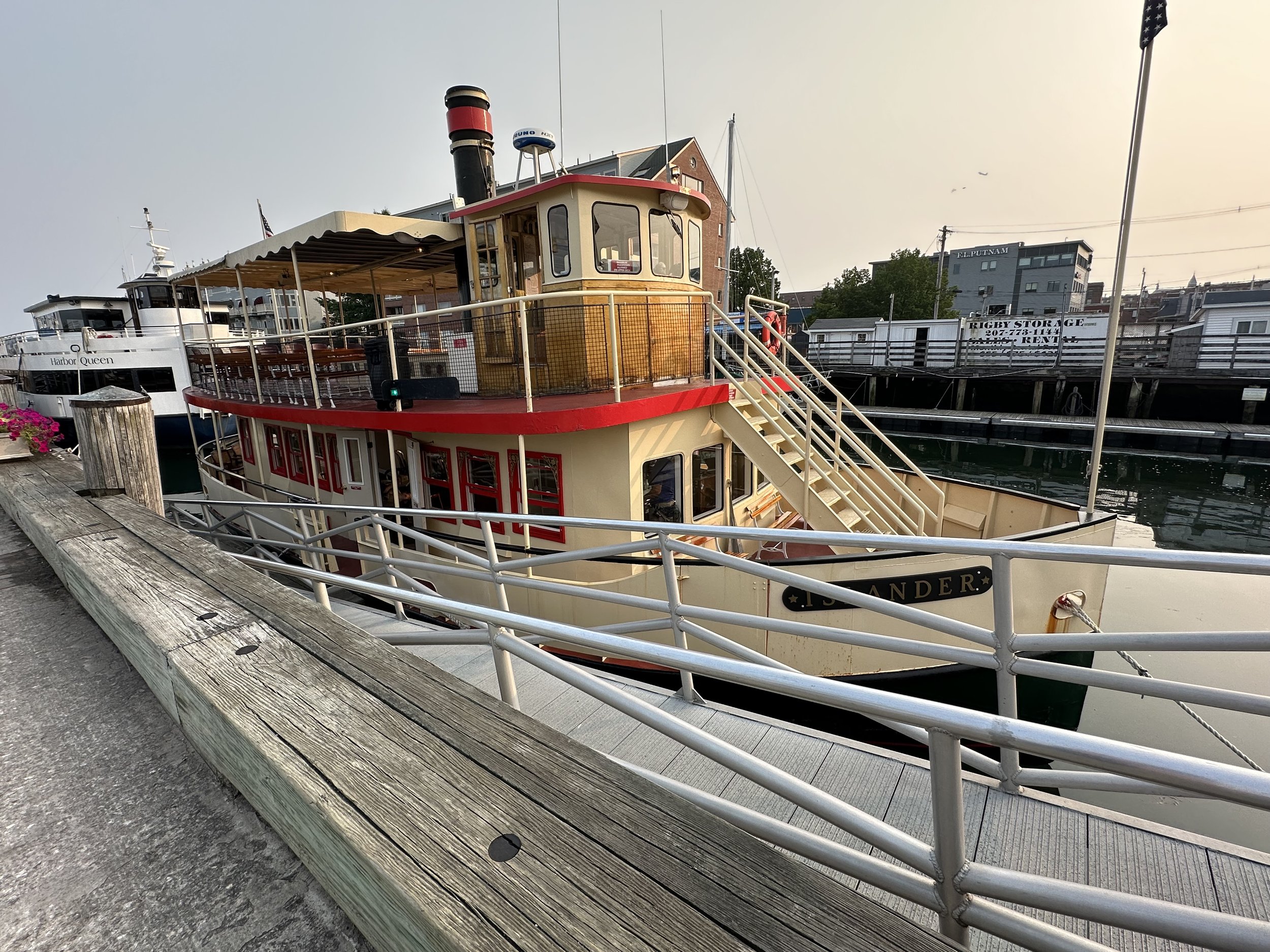 Boat moored at Long Wharf