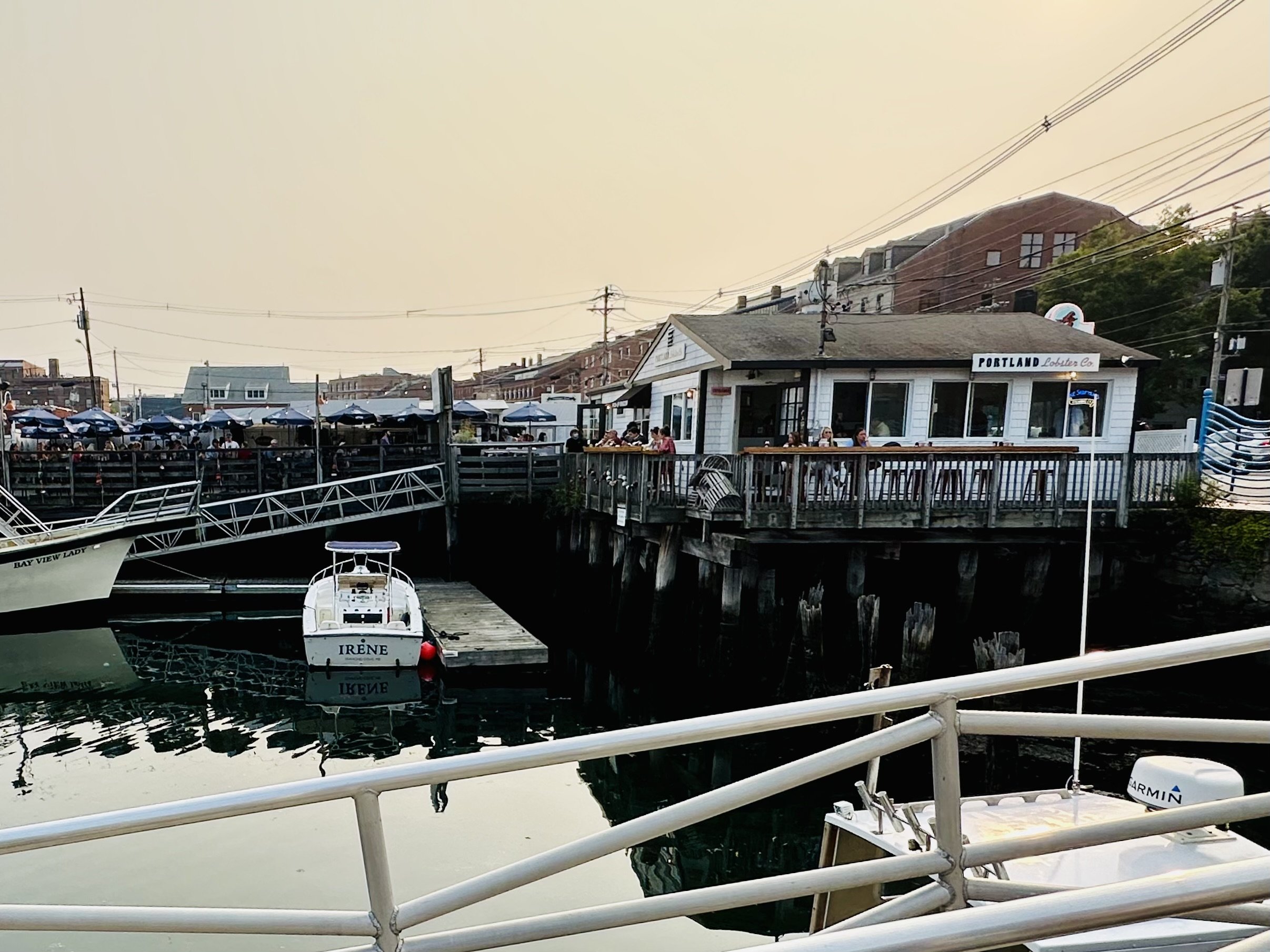 Portland Lobster Co. at sunset - where we would return the next day!