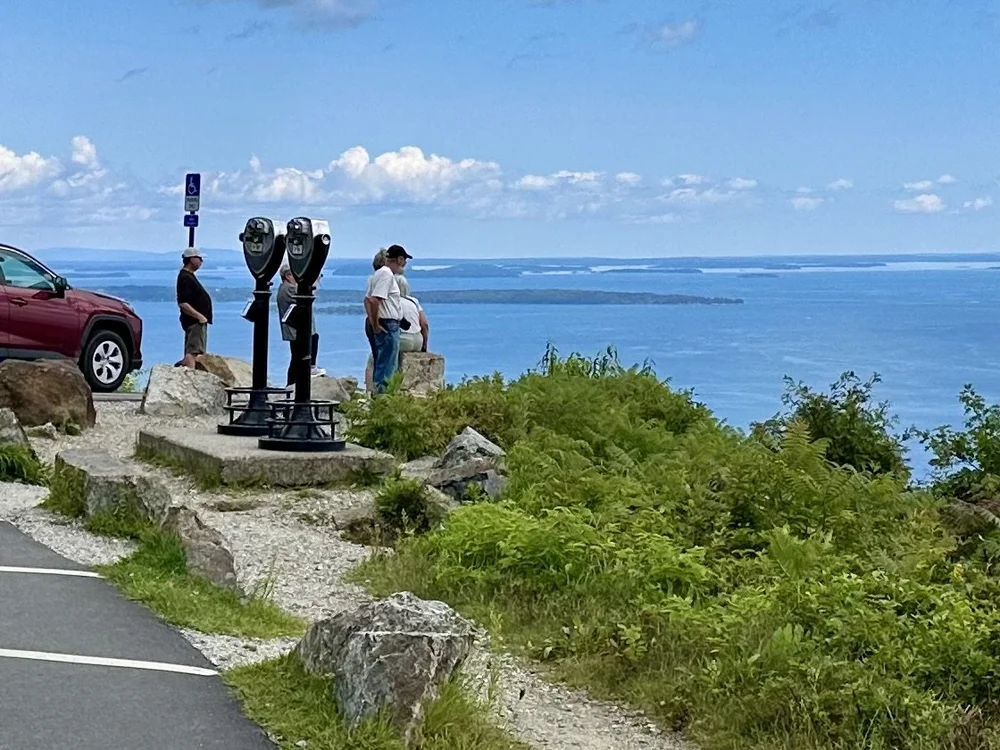 Coin-operated binoculars at summit of Mount Battie