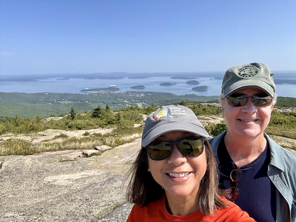 At the summit of Cadillac Mountain
