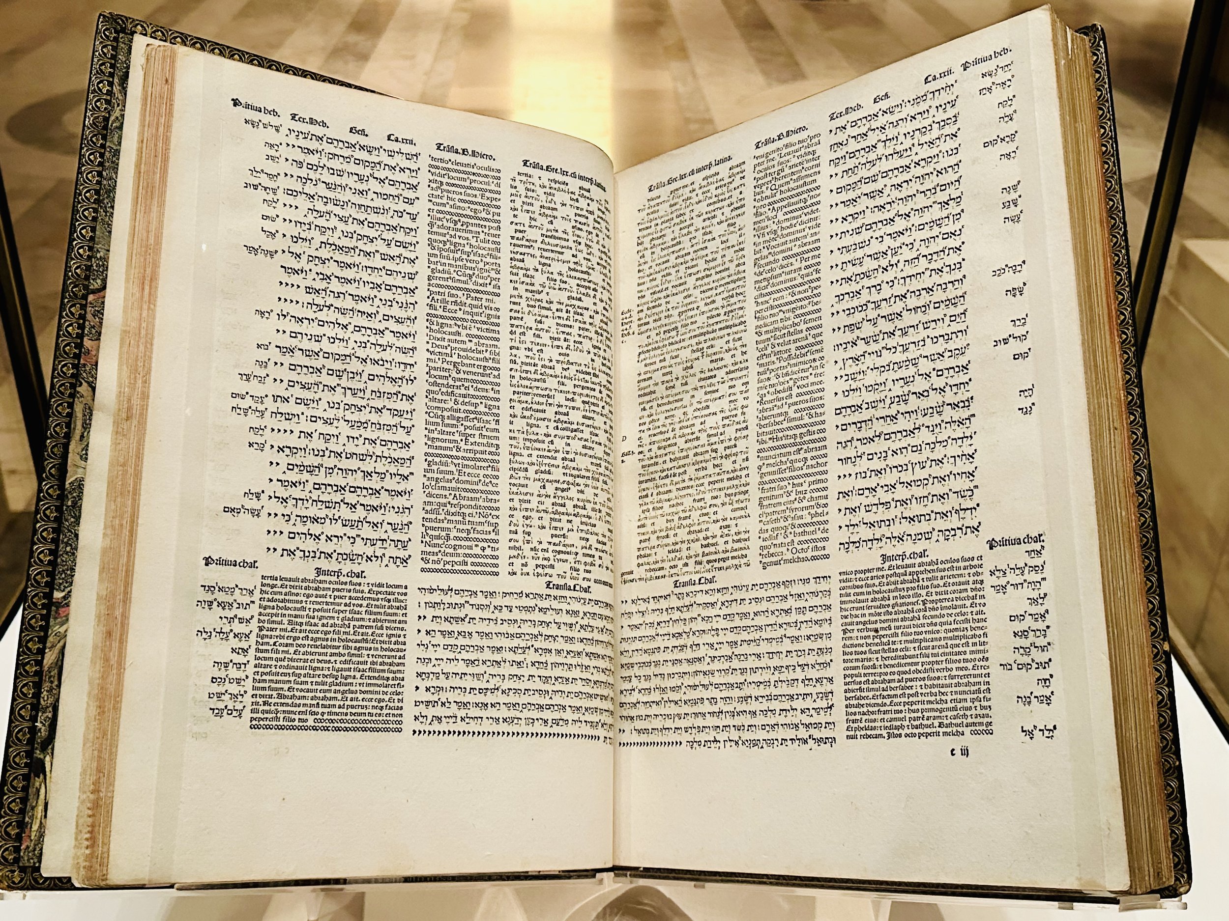 Bible printed in four languages