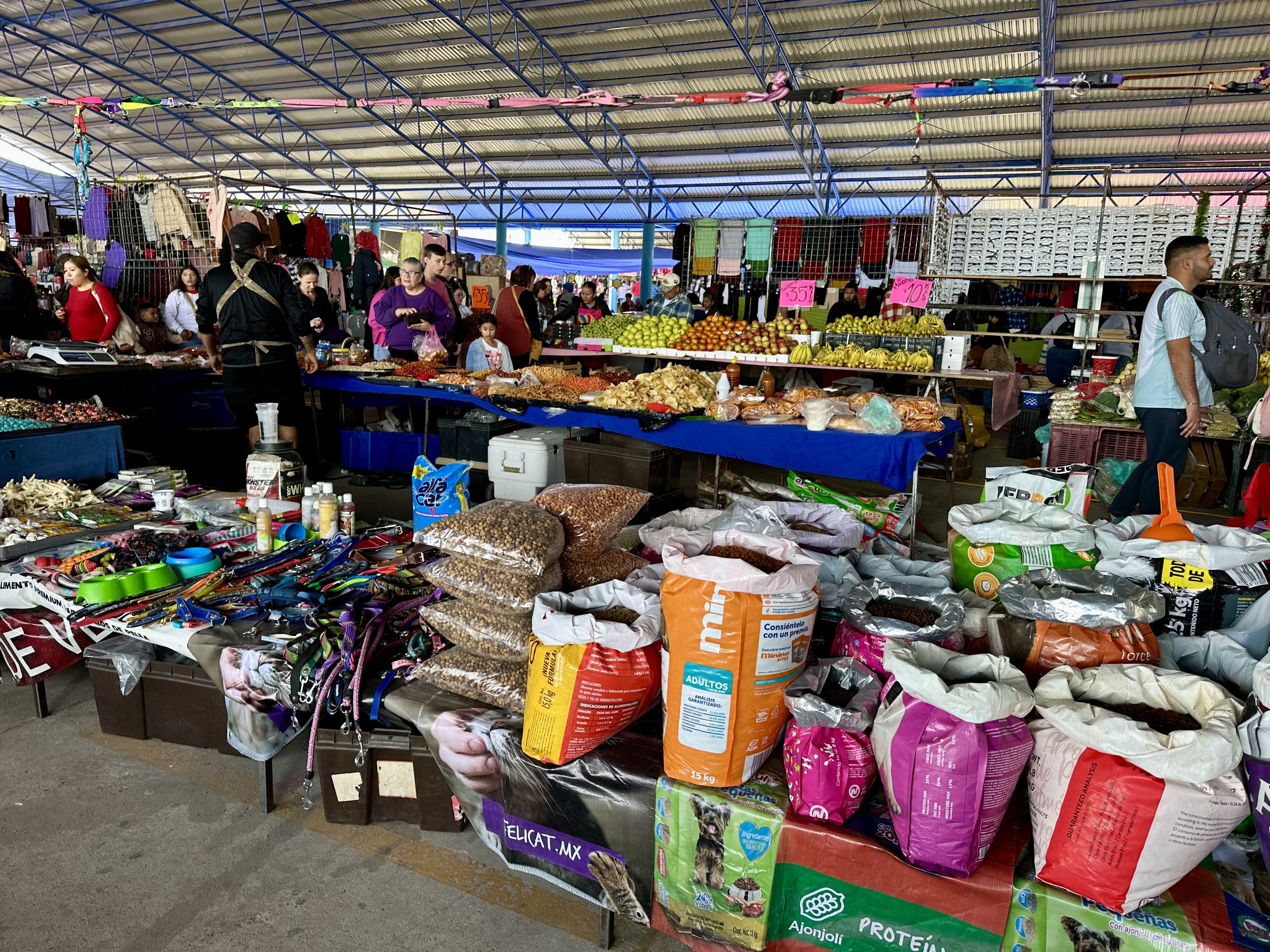 Pet supplies, snacks, produce