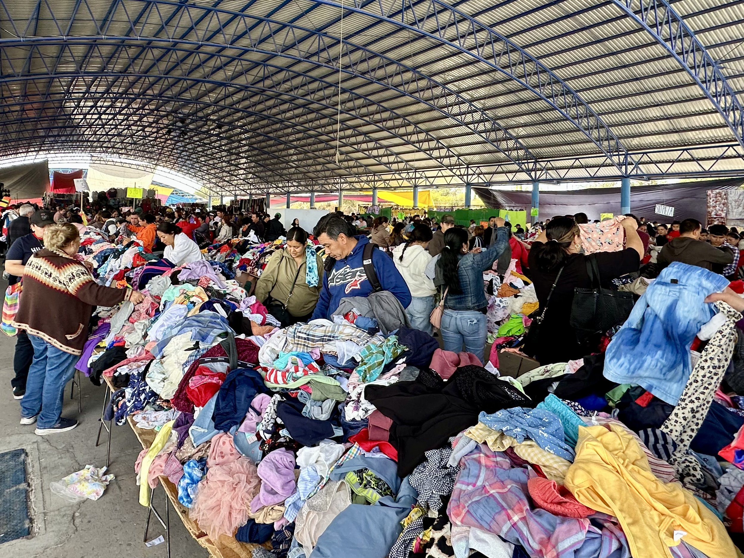 Endless piles of used clothing!
