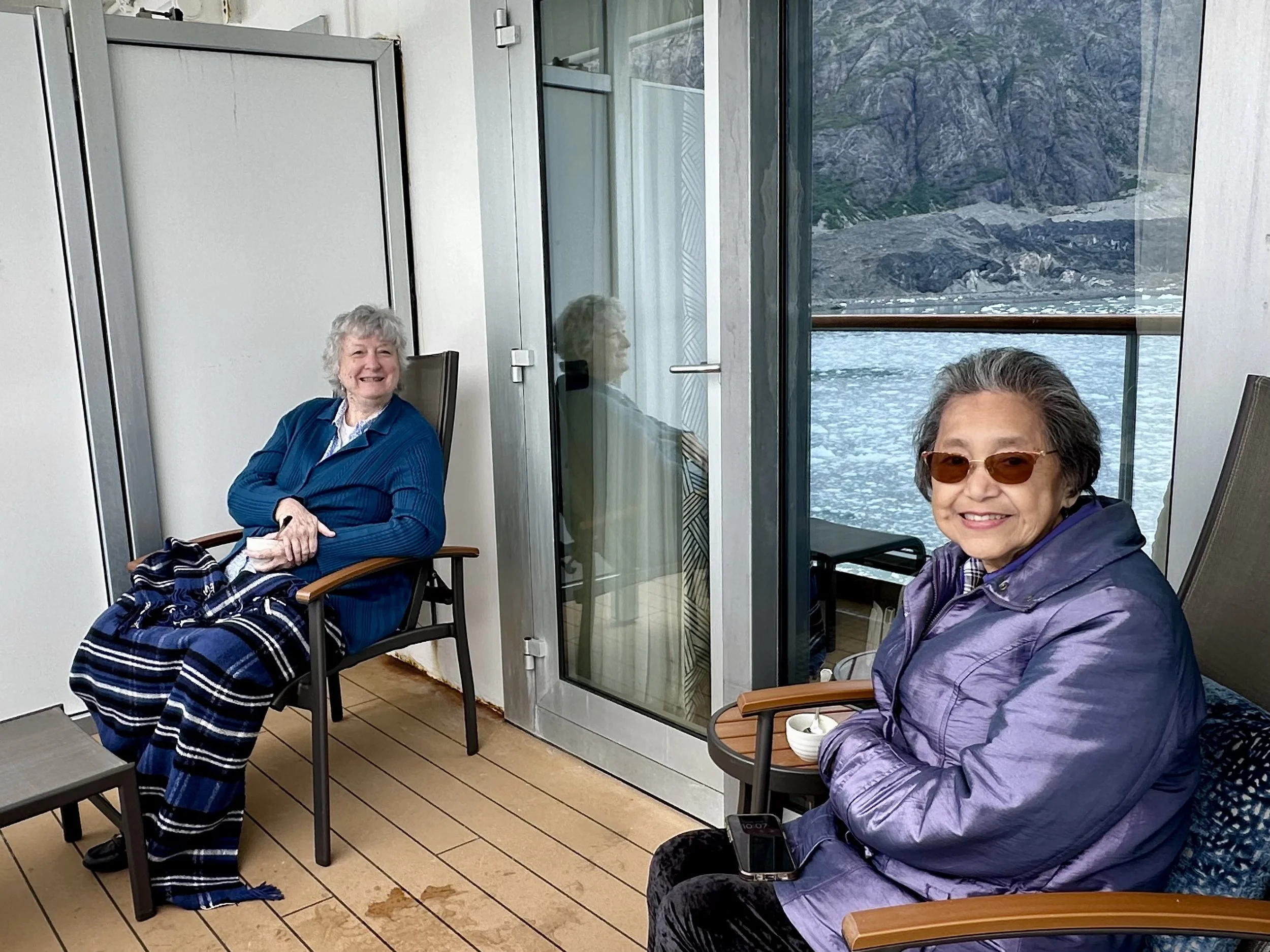 Mom and Jan enjoying the balcony