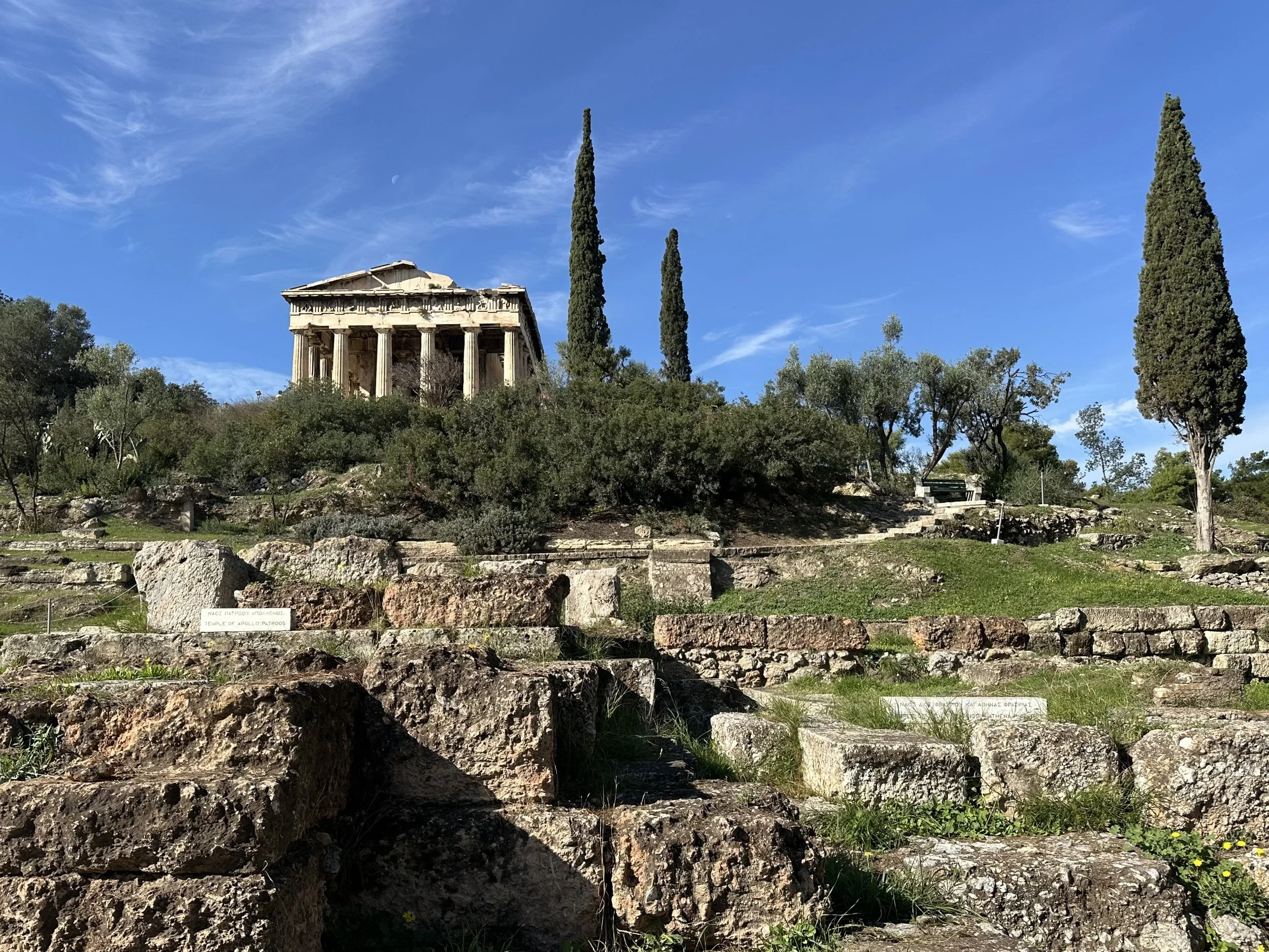 Remains of the Temple of Apollo Patroos (Fatherly Apollo), below the Temple of Hephaestus