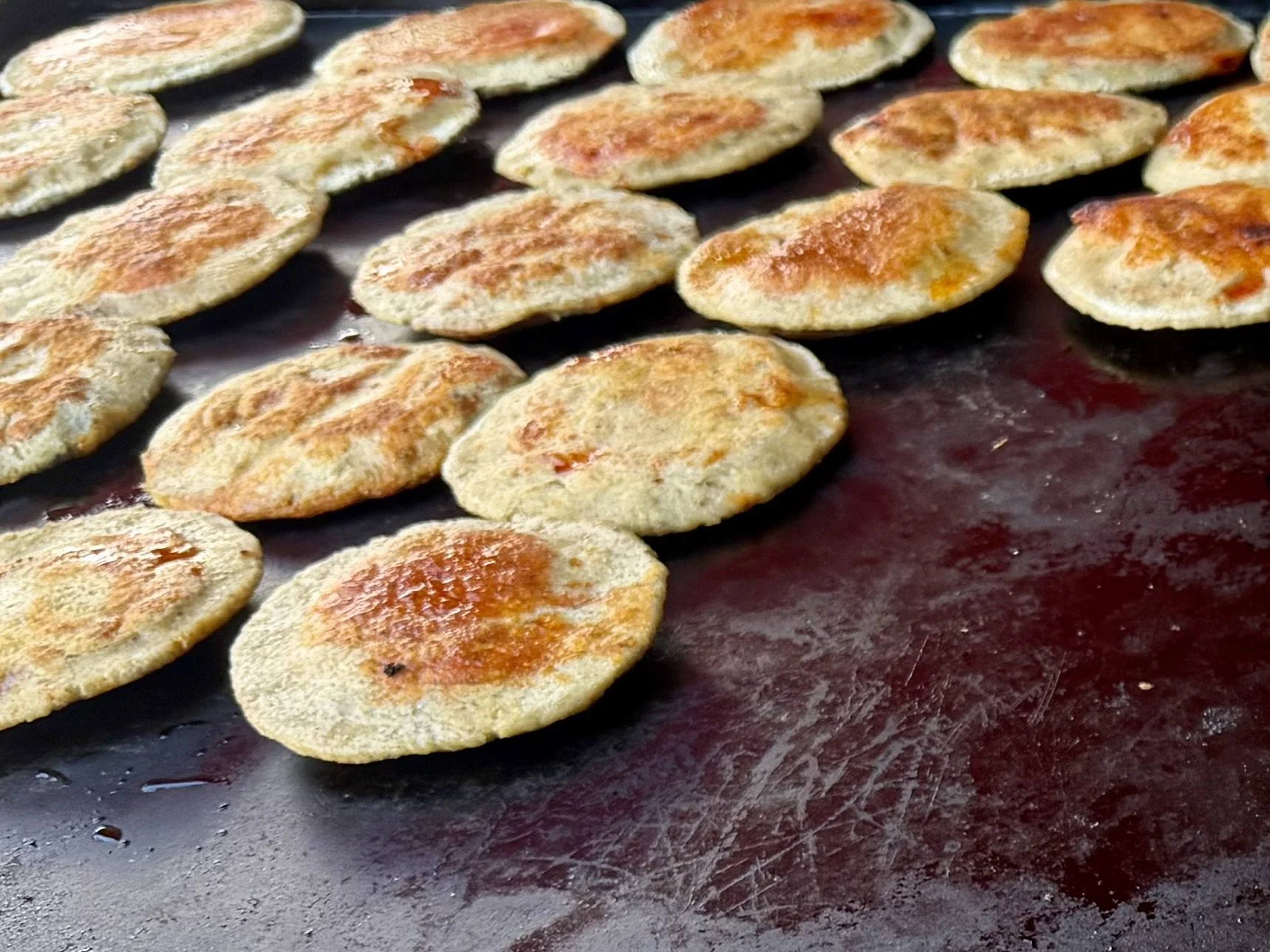 gorditas on the griddle (el comal)