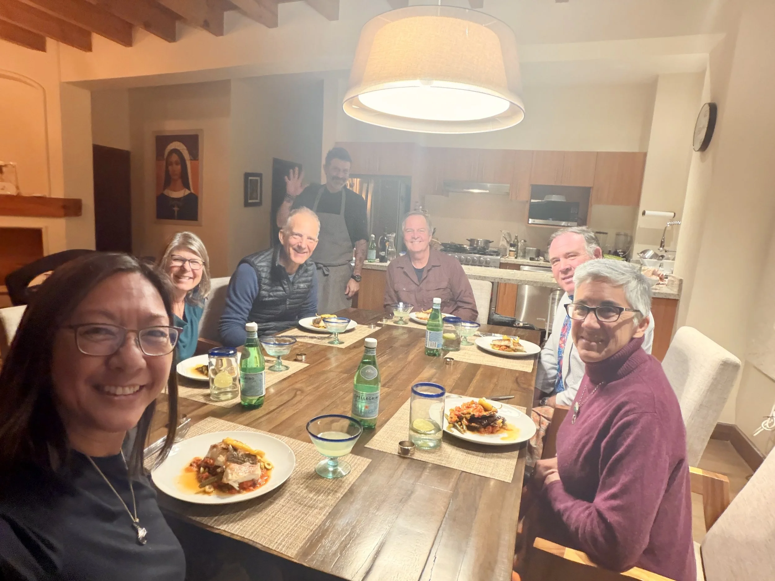 Barb &amp; Stu (left), Chef Julian (back), and Elaine &amp; Moose (right)