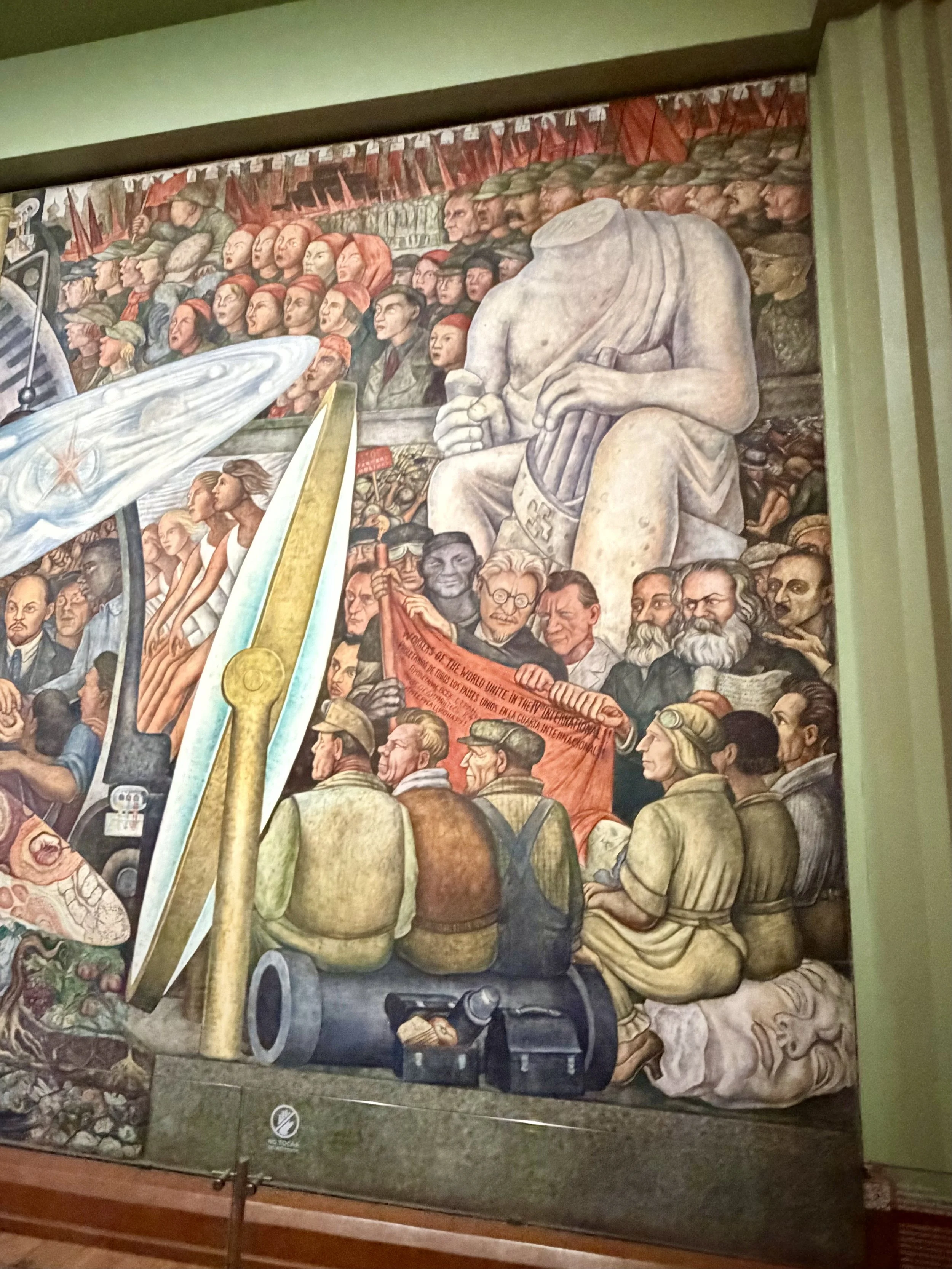  Leon Trotsky,&nbsp;Friedrich Engels, and&nbsp;Karl Marx at the feet of a headless Caesar 