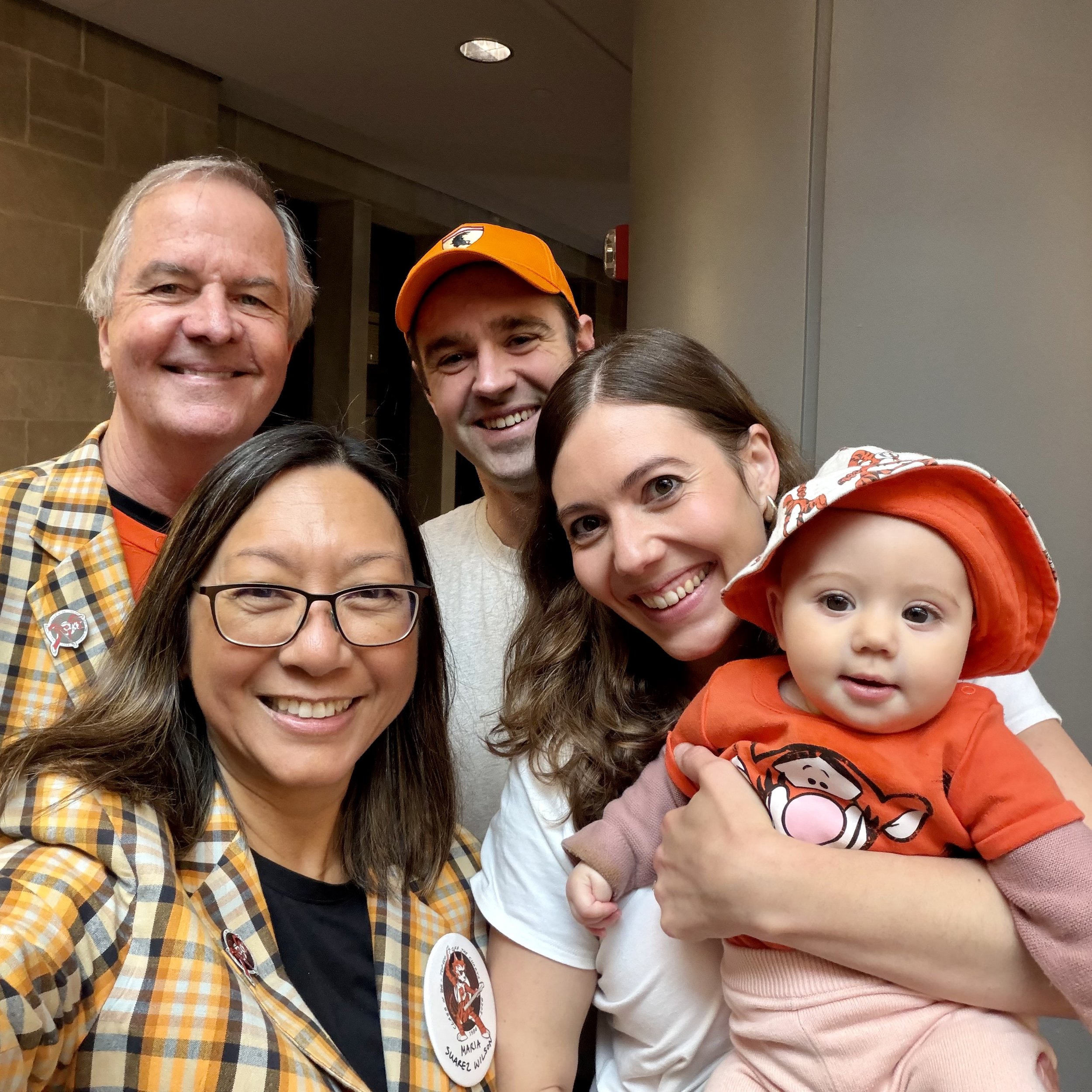 with our niece Zoe '16, her husband Bill, and their adorable baby Fiona